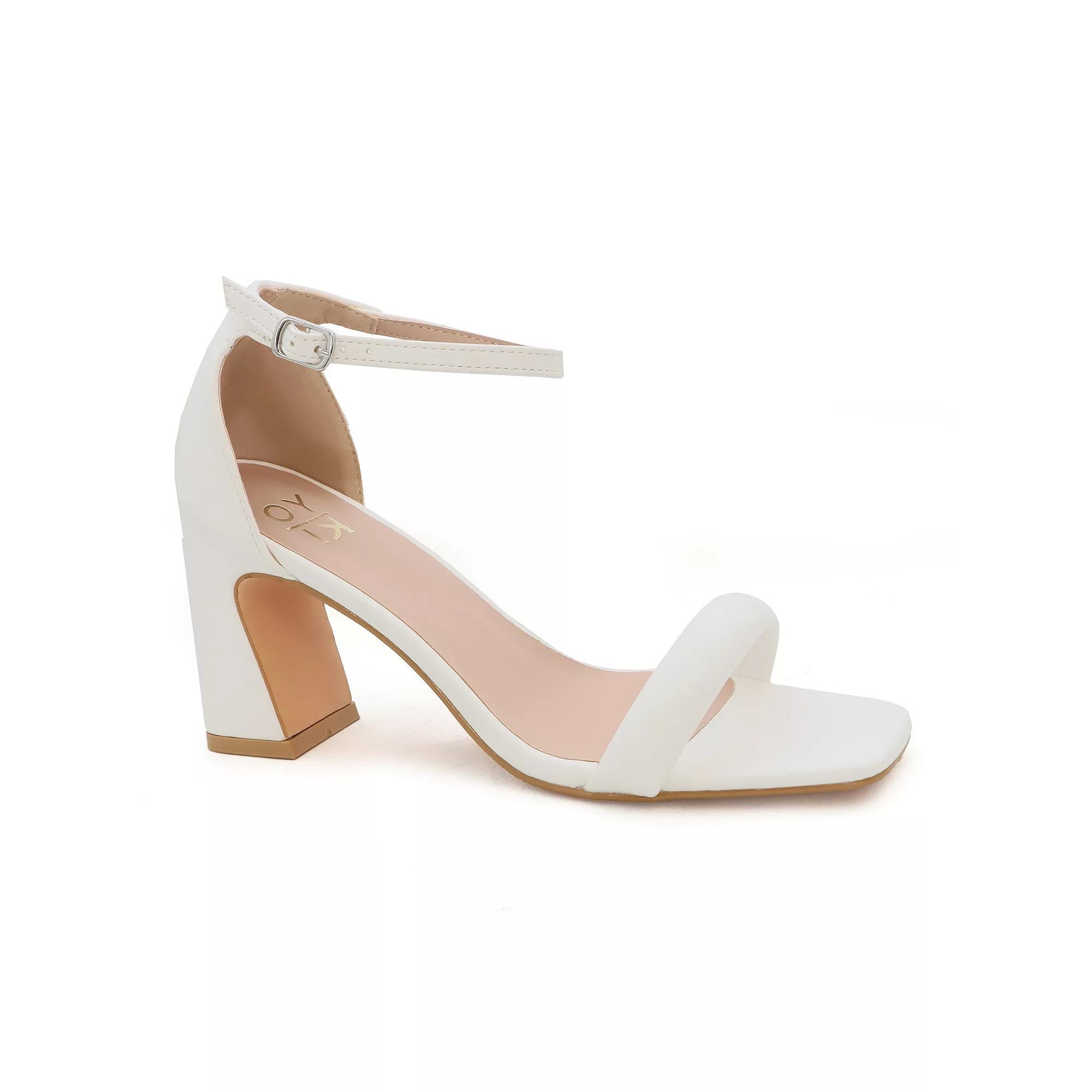 Yoki Selina-11 Women's Casual Open Toe Block Heel Sandals, Size: 9, White Product Image