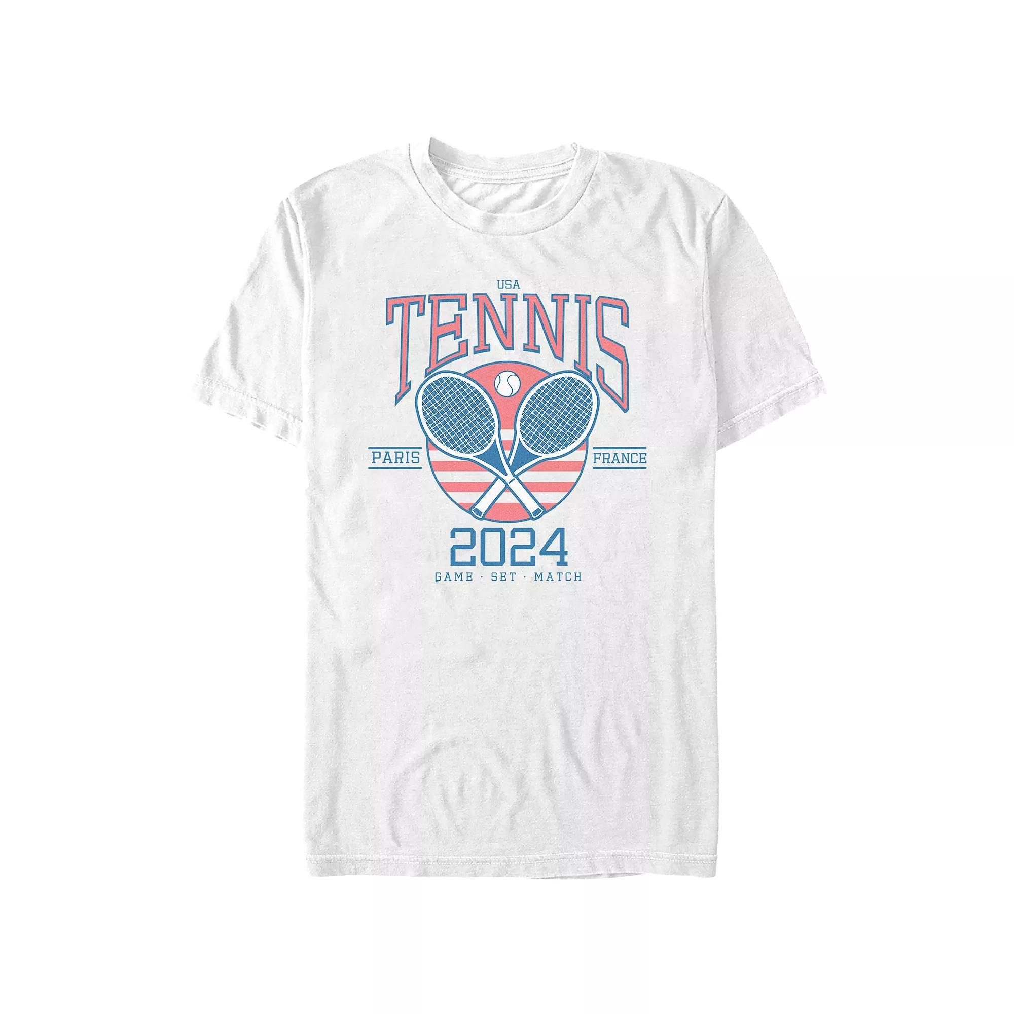 Men's Tennis USA Paris 2024 Graphic Tee, Size: XXL, White Product Image
