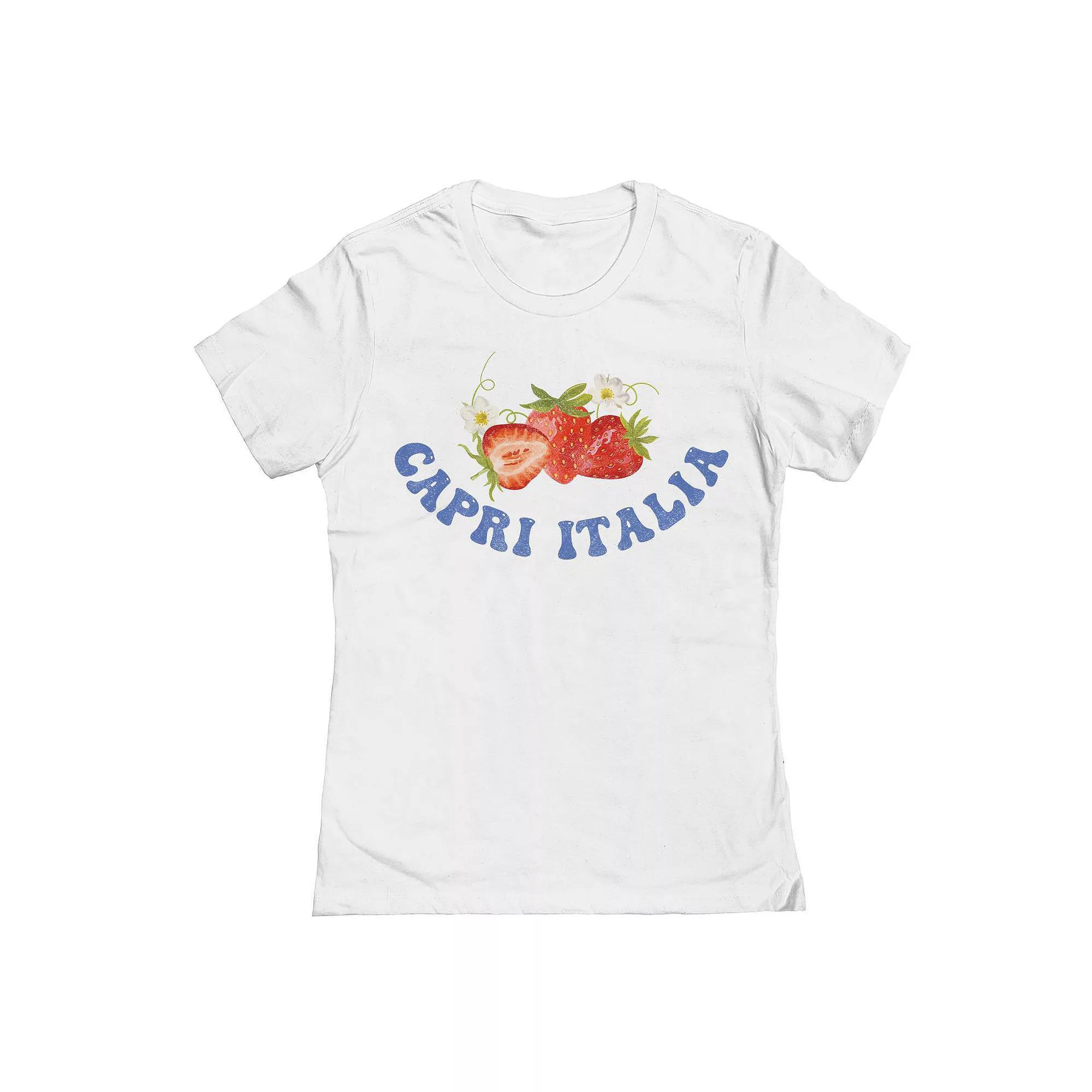Junior's Grayson Threads by Tai Apparel Capri Italia Graphic Tee, Women's, Size: Medium, White Product Image