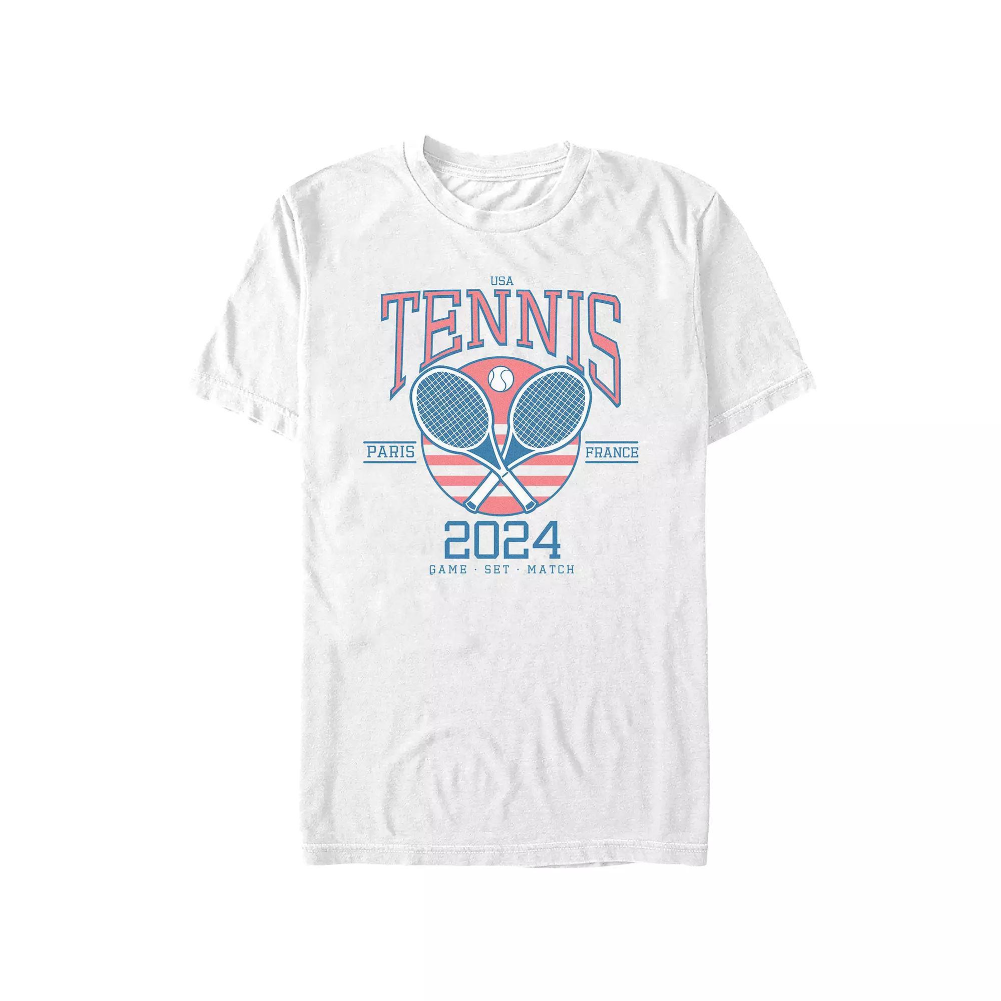 Men's Tennis USA Paris 2024 Graphic Tee, Size: XXL, White Product Image