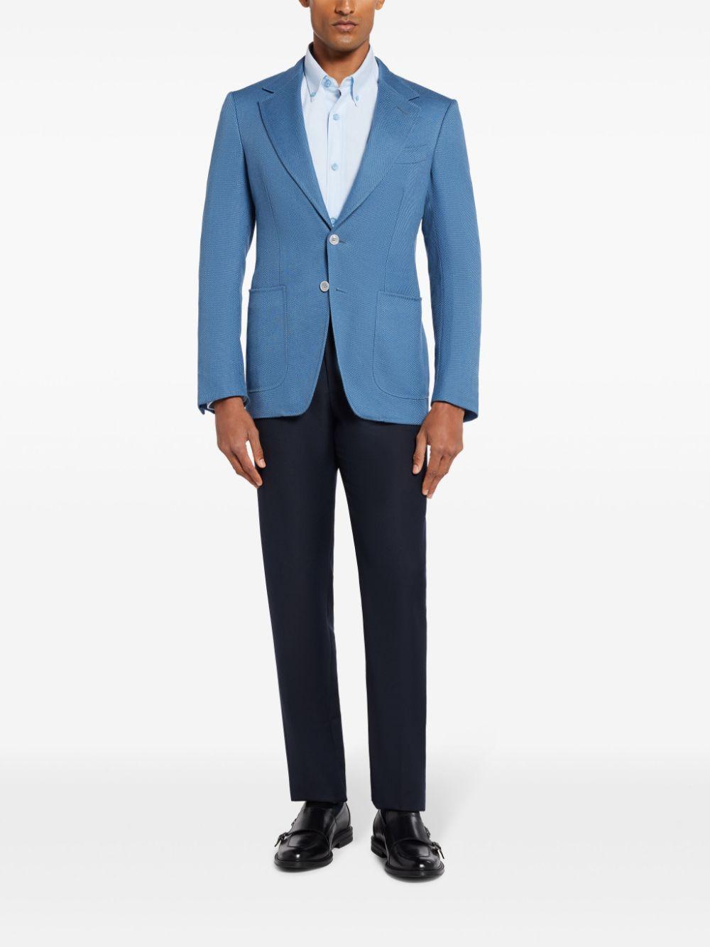 TOM FORD Virgin-wool Blend Blazer In Blau Product Image