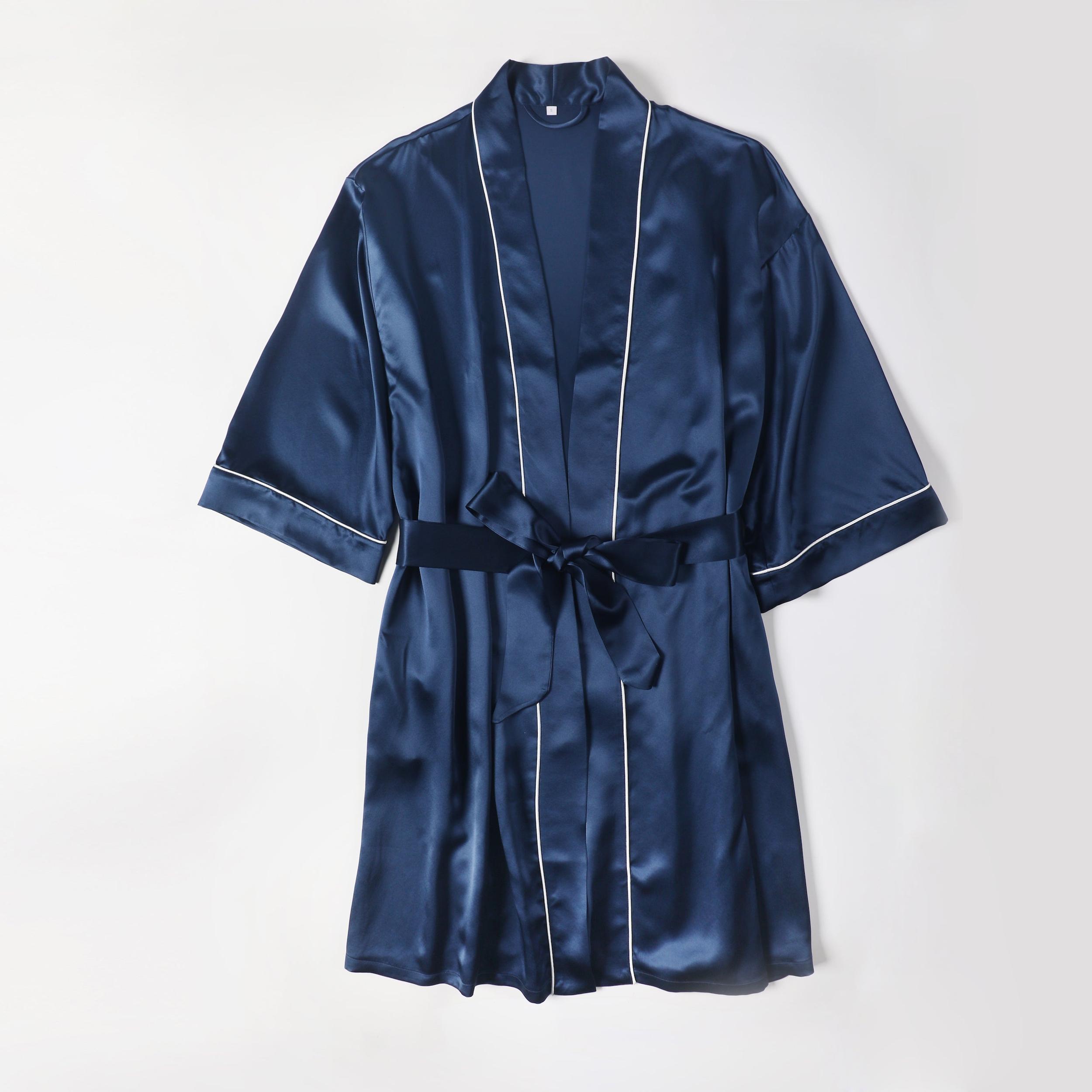 Gift Set | Pure Silk Baby Pink Kimono Robe & Slip Dress | 22 Momme | Float Collection Product Image