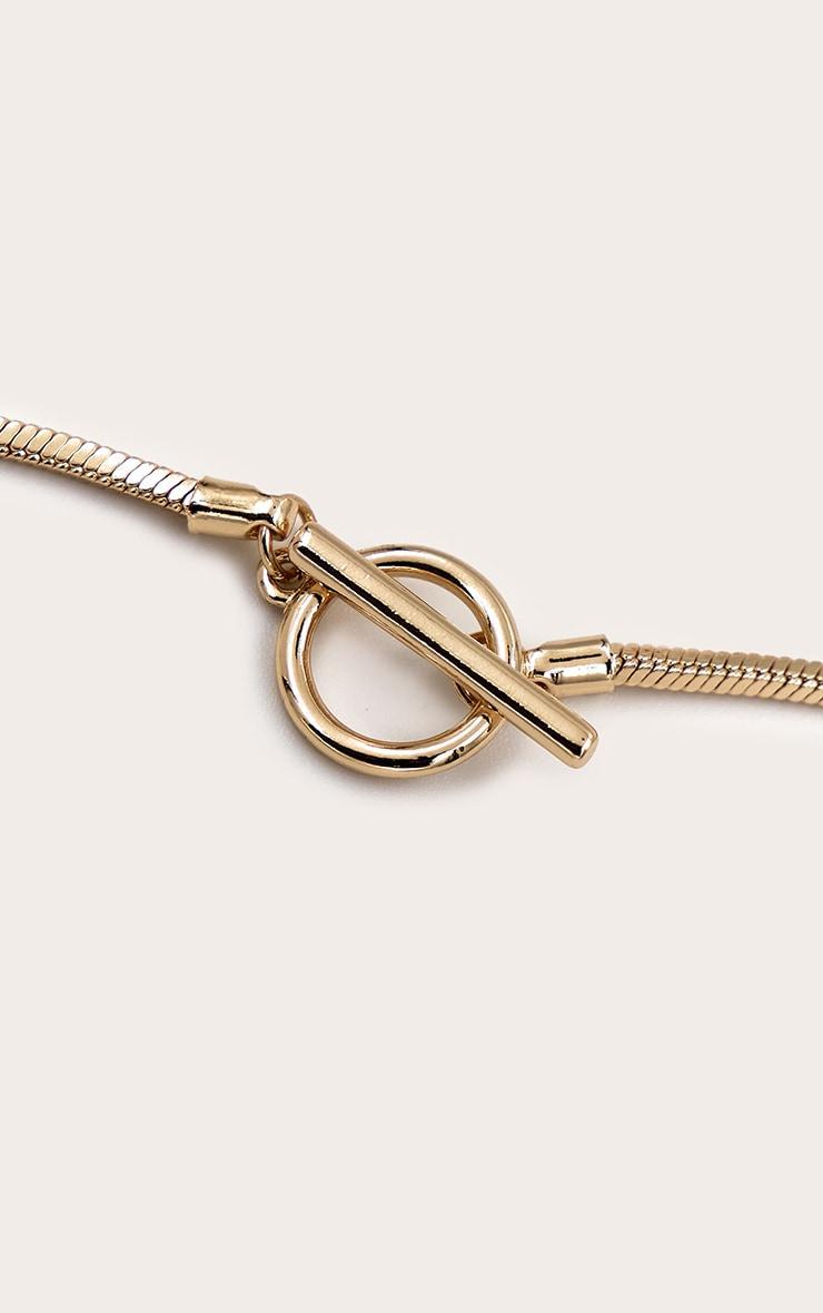 Gold Snake Chain T Bar Bracelet Product Image