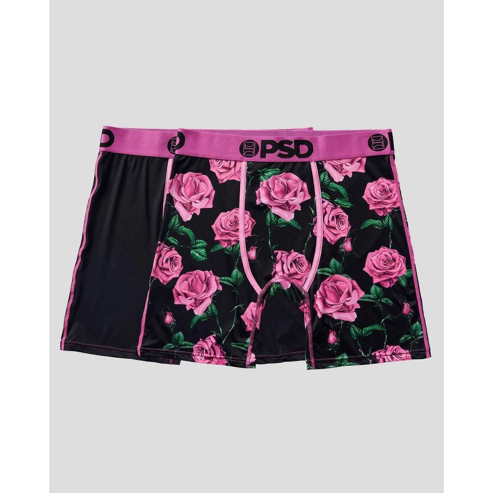 PSD Men's Floral Print Boxer Briefs 2pk - Pink/Green/Black Product Image