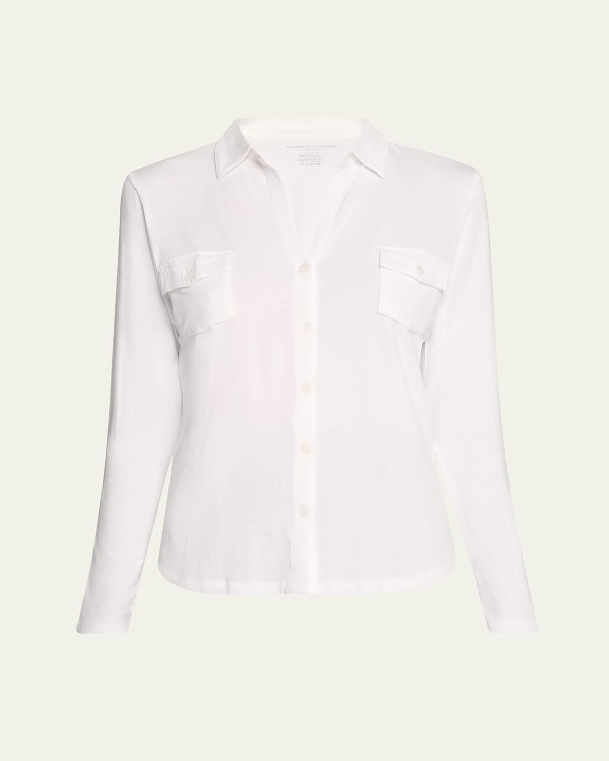 Majestic Filatures Point Collar Button Front Shirt Product Image