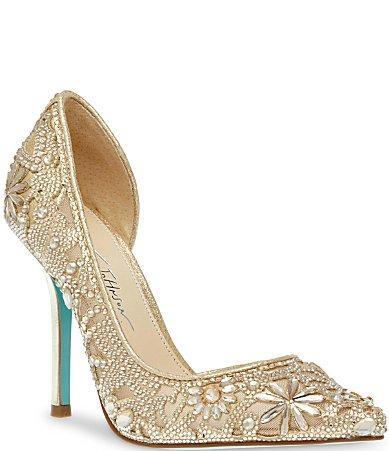 Blue by Betsey Johnson Chic Cut-Out Rhinestone Dress Pumps Product Image