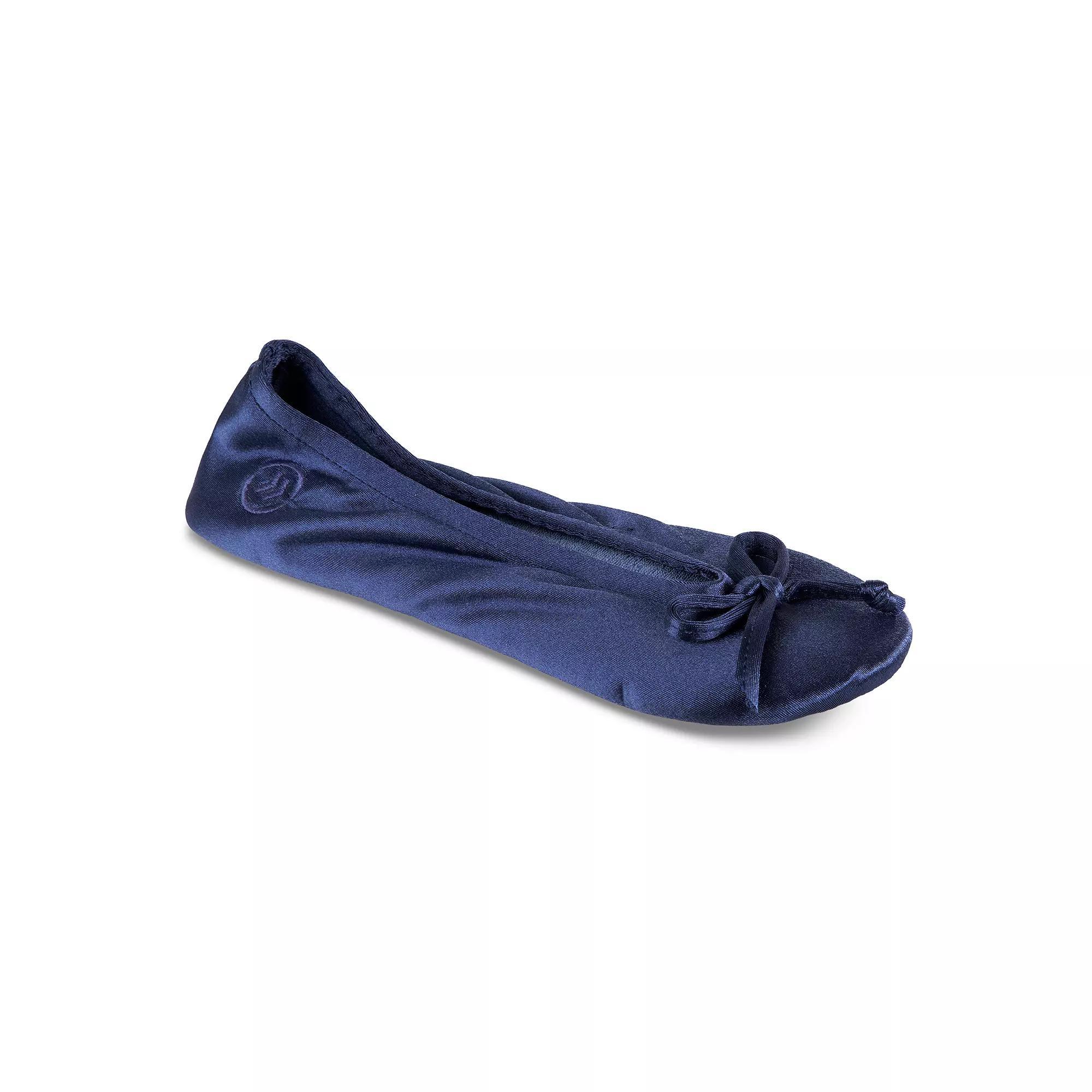 isotoner Satin Womens Ballerina Slippers Evening Brown Product Image