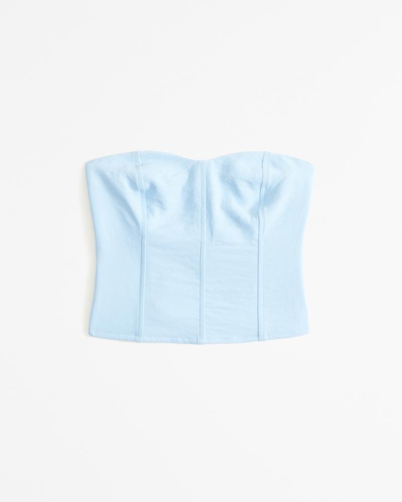 Strapless Premium Crepe Corset Set Top Product Image