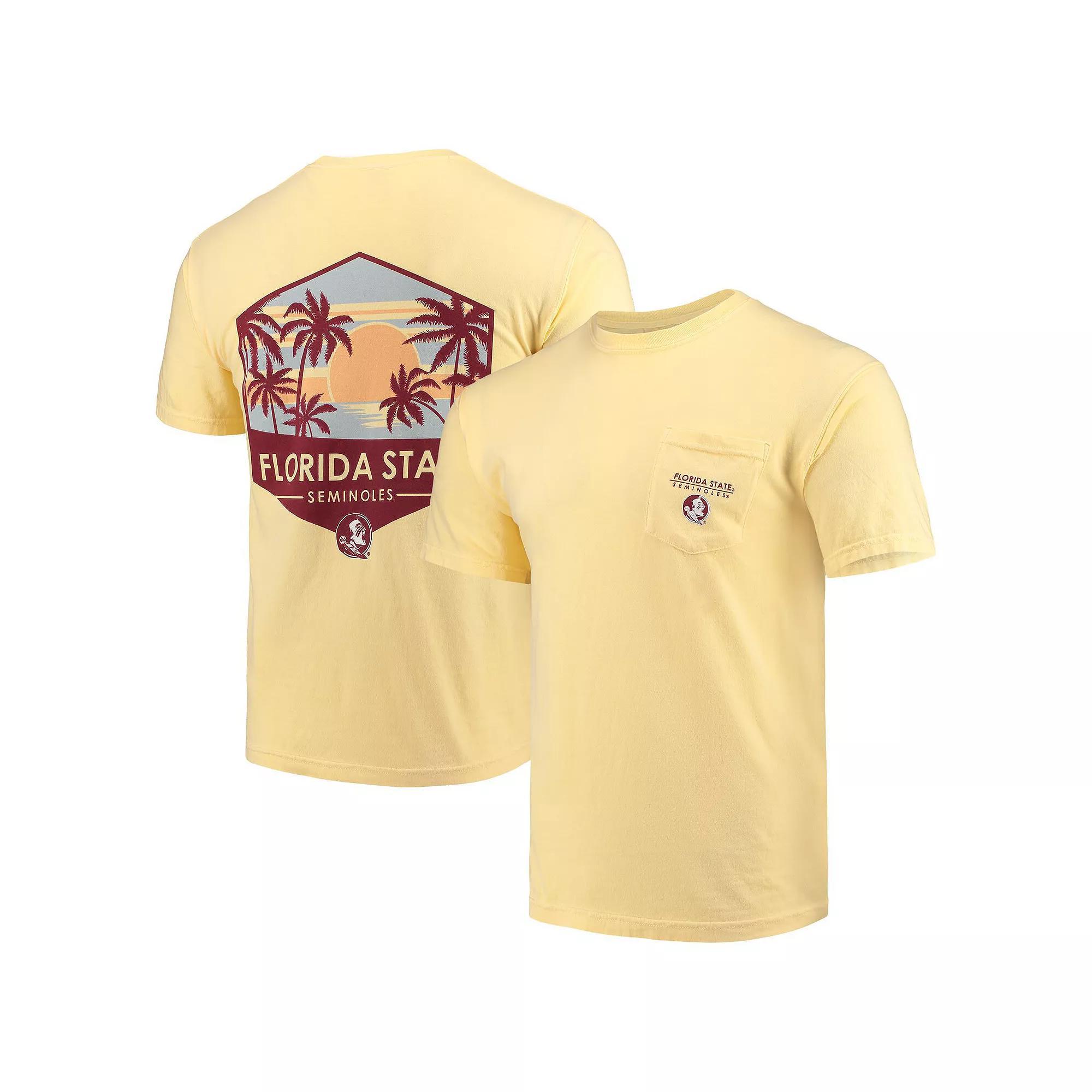 Men's Yellow Florida State Seminoles Landscape Shield Comfort Colors Pocket T-Shirt, Size: Small Product Image