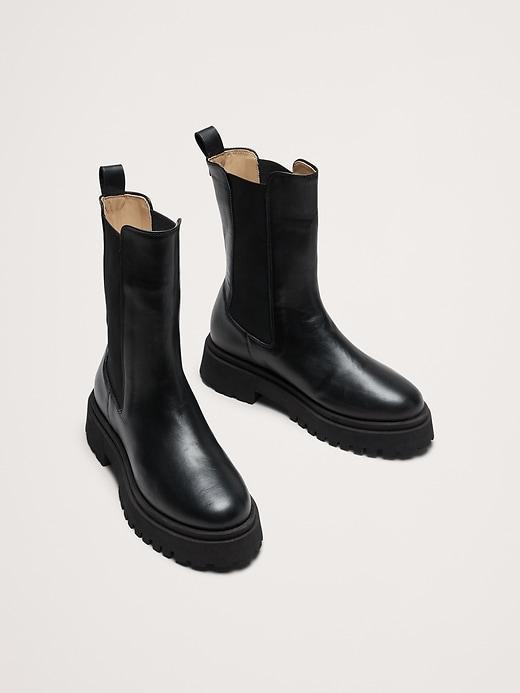 Italian Leather Tall Chelsea Boot Product Image