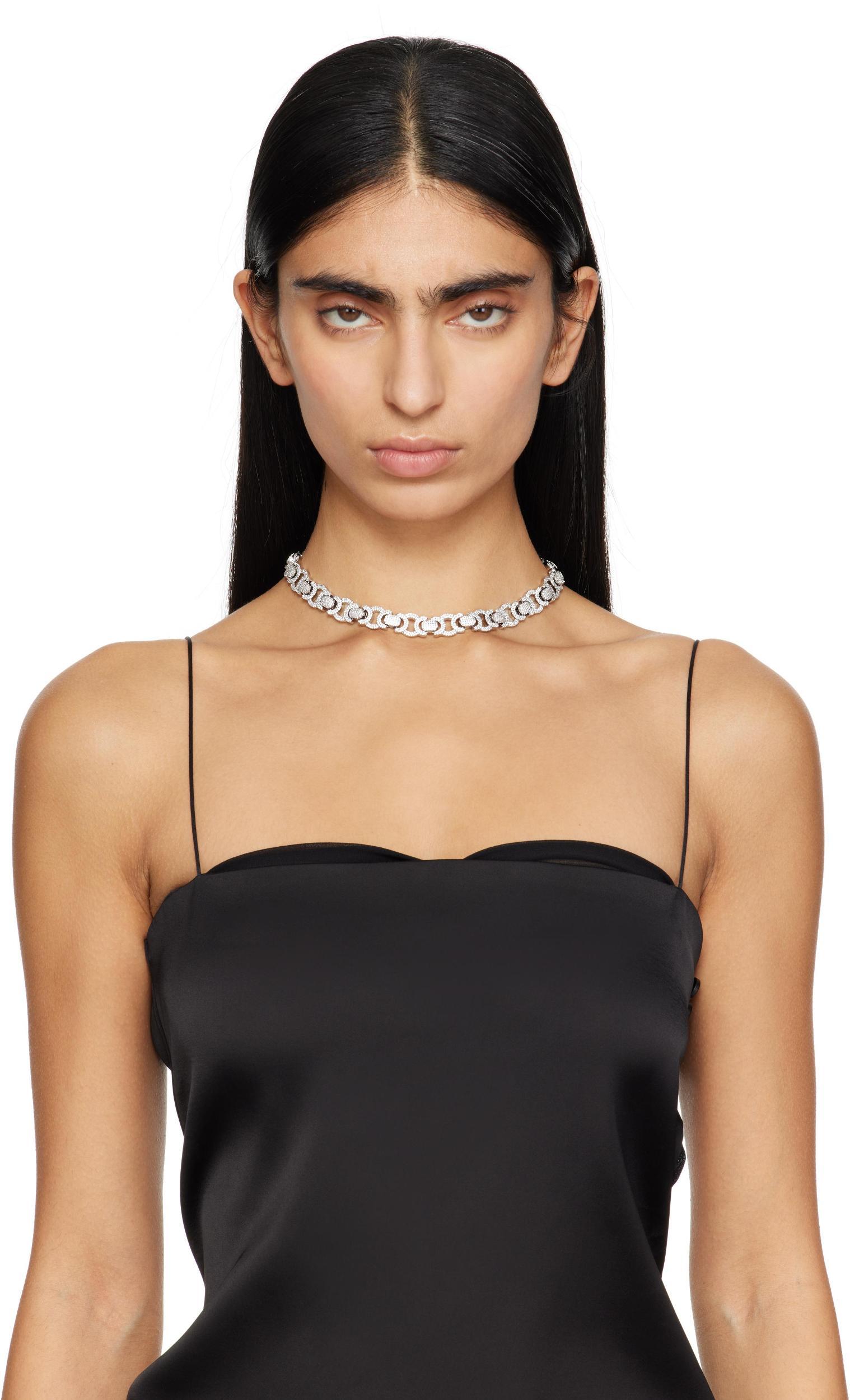 JUSTINE CLENQUET Silver Jen Choker In Palladium Product Image