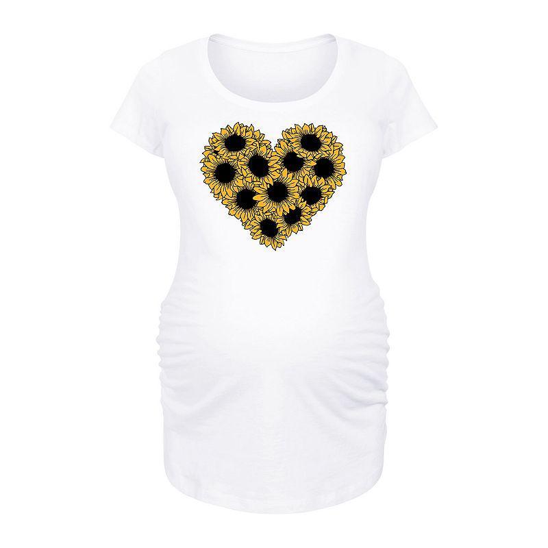 Maternity Sunflower Heart Graphic Tee, Women's, Size: XXL-MAT, Grey Gray Product Image