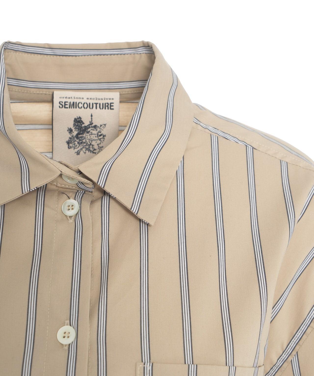 Striped blouse with lace detail Product Image