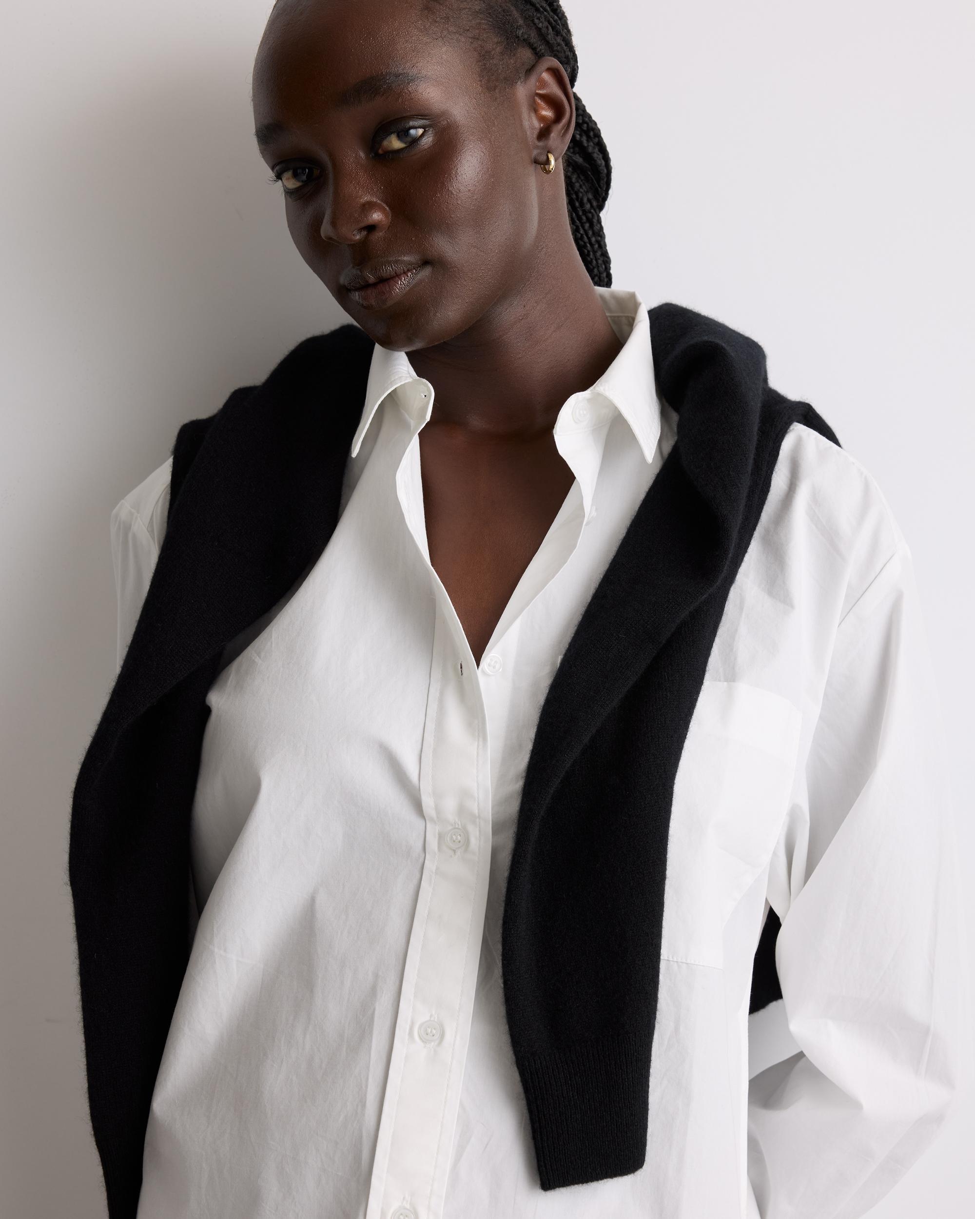 Quince | Women's Poplin Cropped Long Sleeve Shirt Size XS, Organic Cotton Product Image