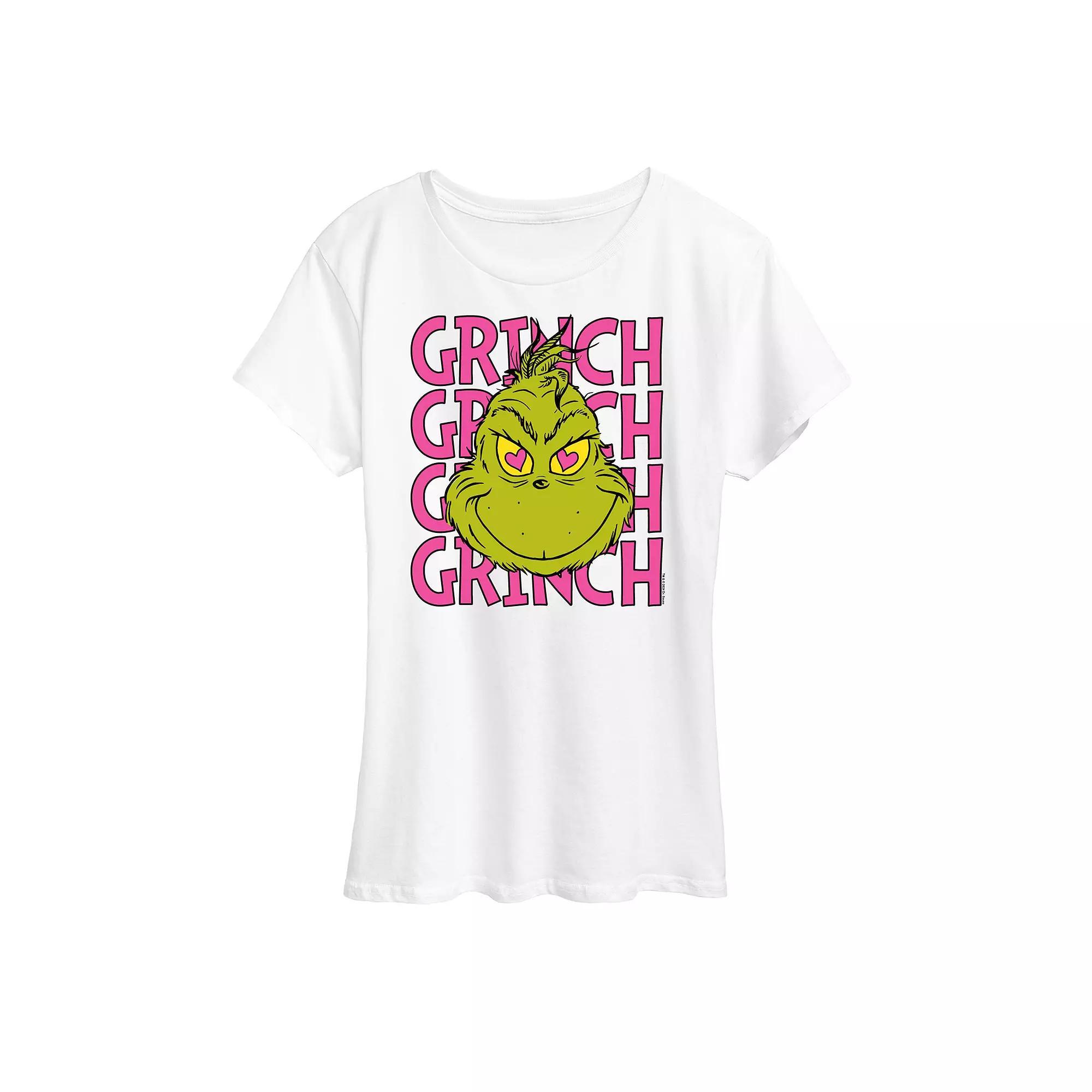 Womens Grinch Stacked Graphic Tee Product Image