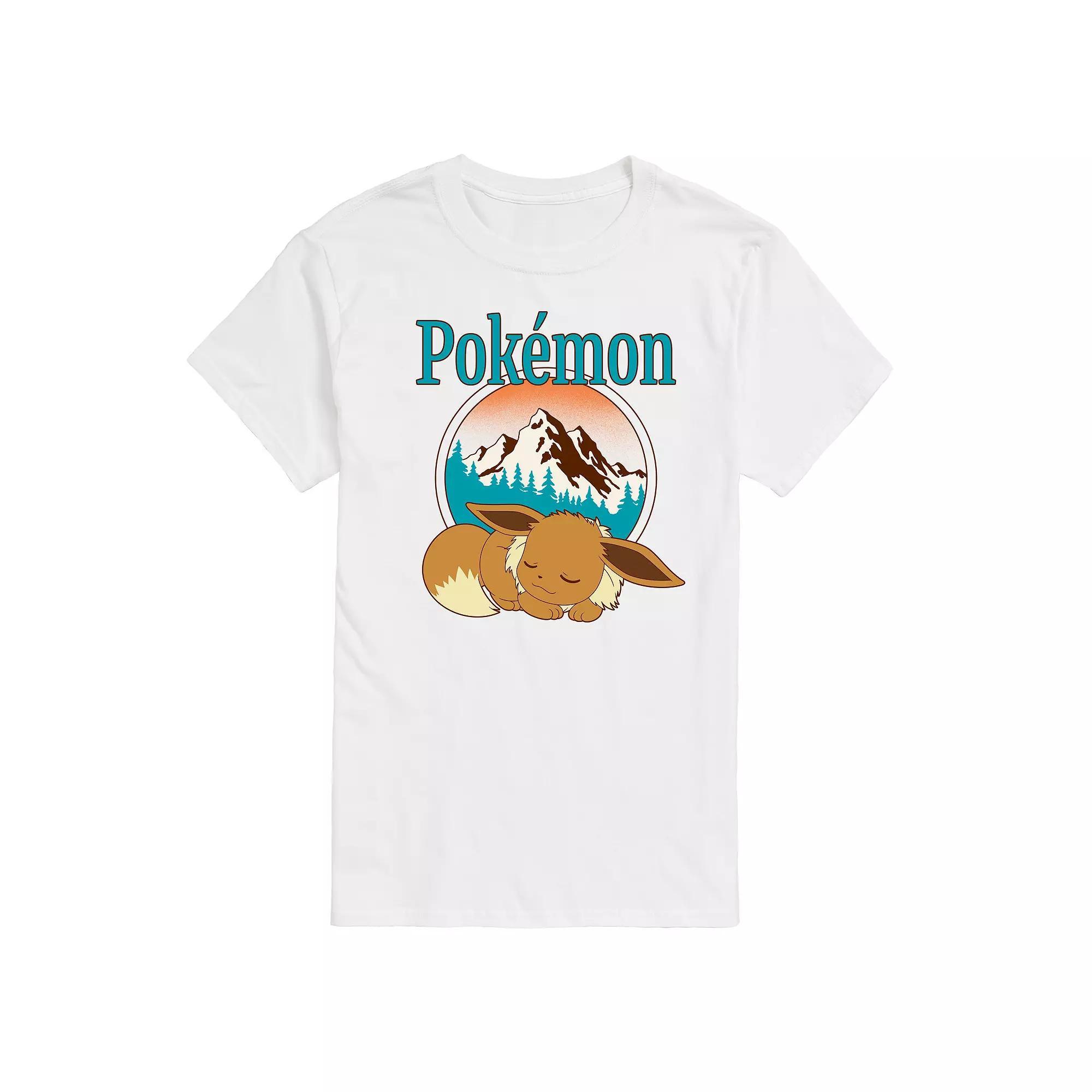 Mens Pokemon Eevee Retro Mountain Graphic Tee Product Image