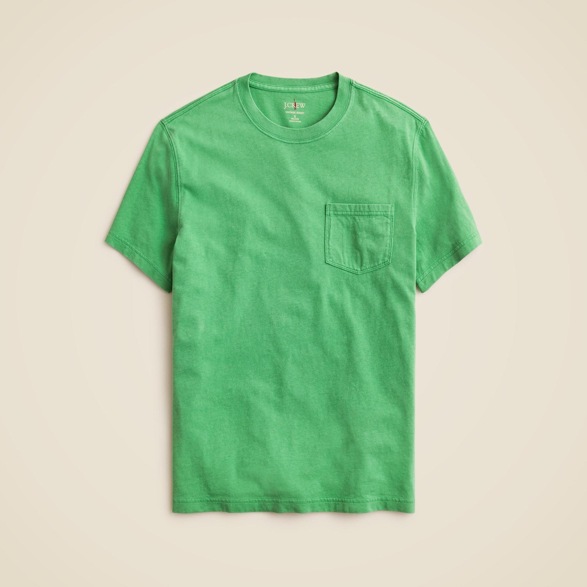 Vintage-wash cotton pocket T-shirt Product Image