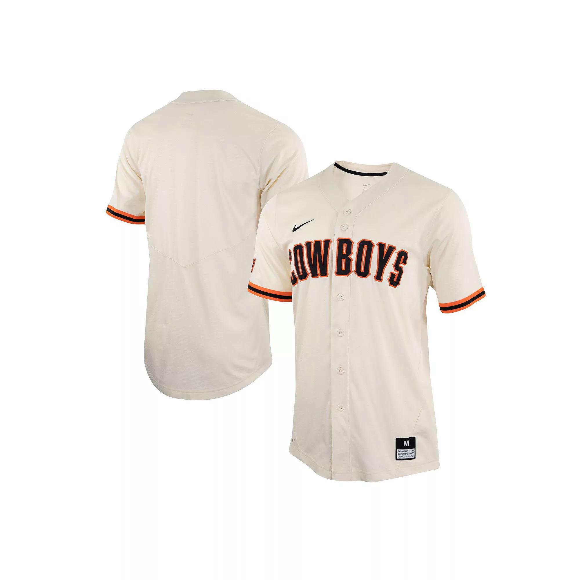 Mens Nike Cream Oklahoma State Cowboys Replica Baseball Jersey Product Image