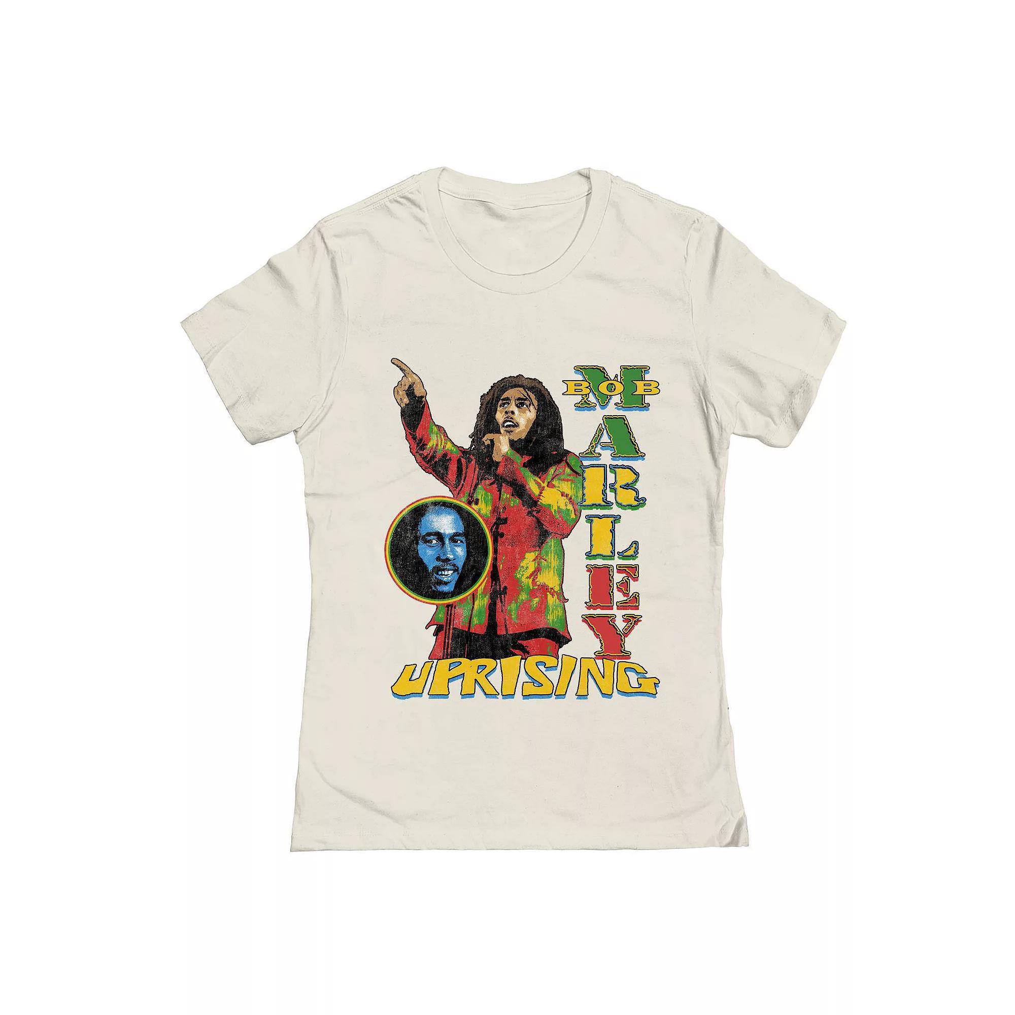 Junior's Bob Marley Uprising Live Graphic Tee, Women's, Size: XXL, Natural Product Image