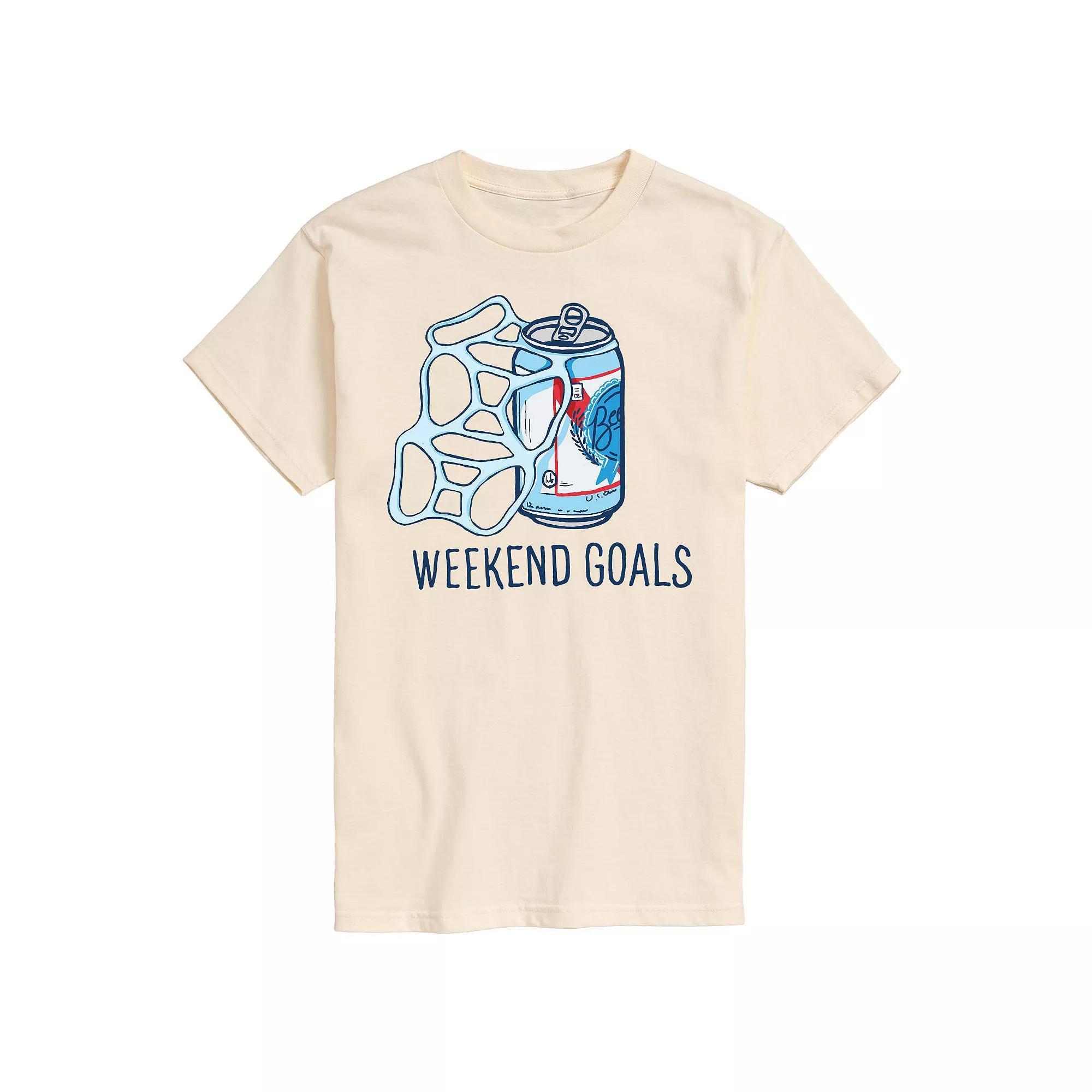 Men's Beer Weekend Goals Tee, Size: XXL, White Product Image