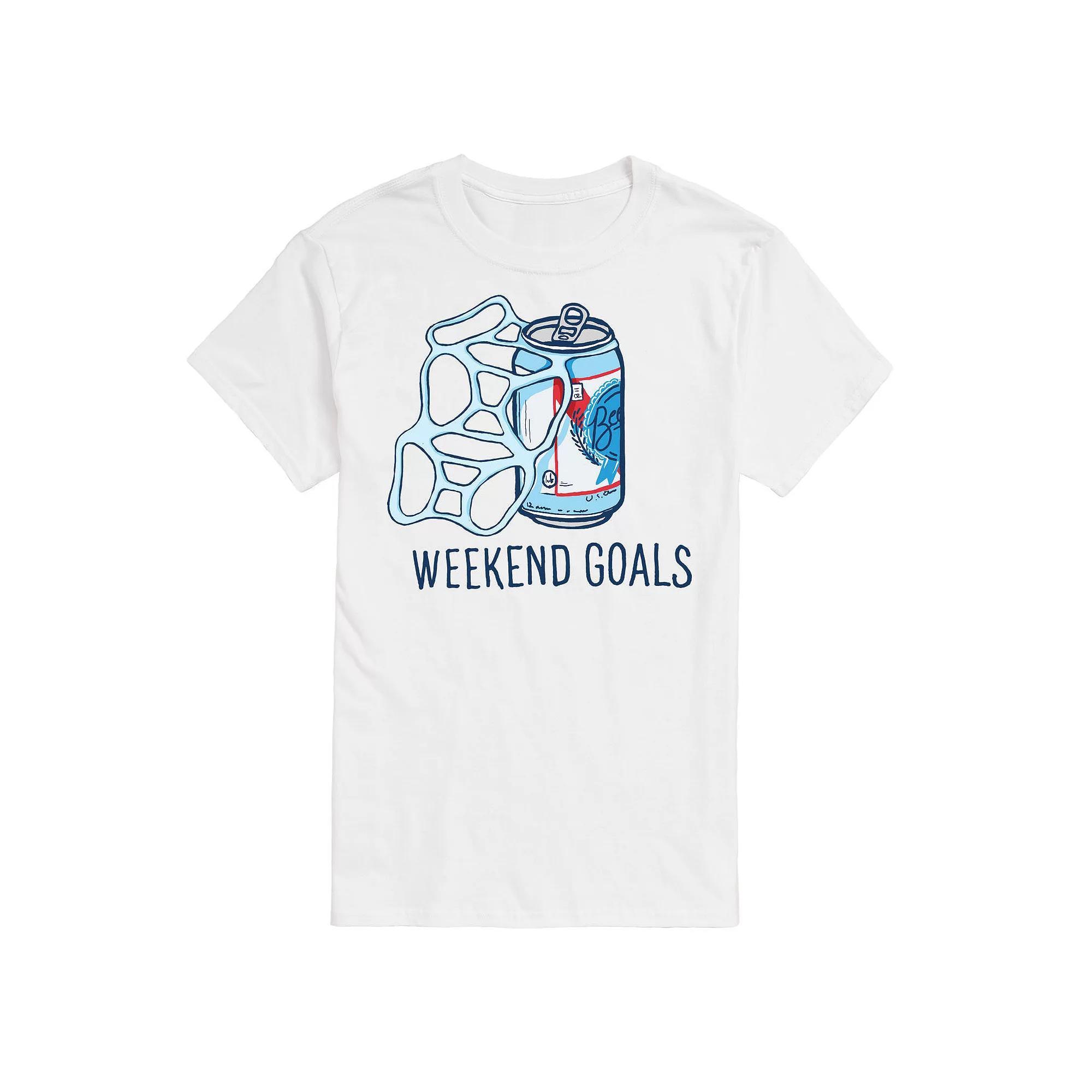 Men's Beer Weekend Goals Tee, Size: XXL, White Product Image
