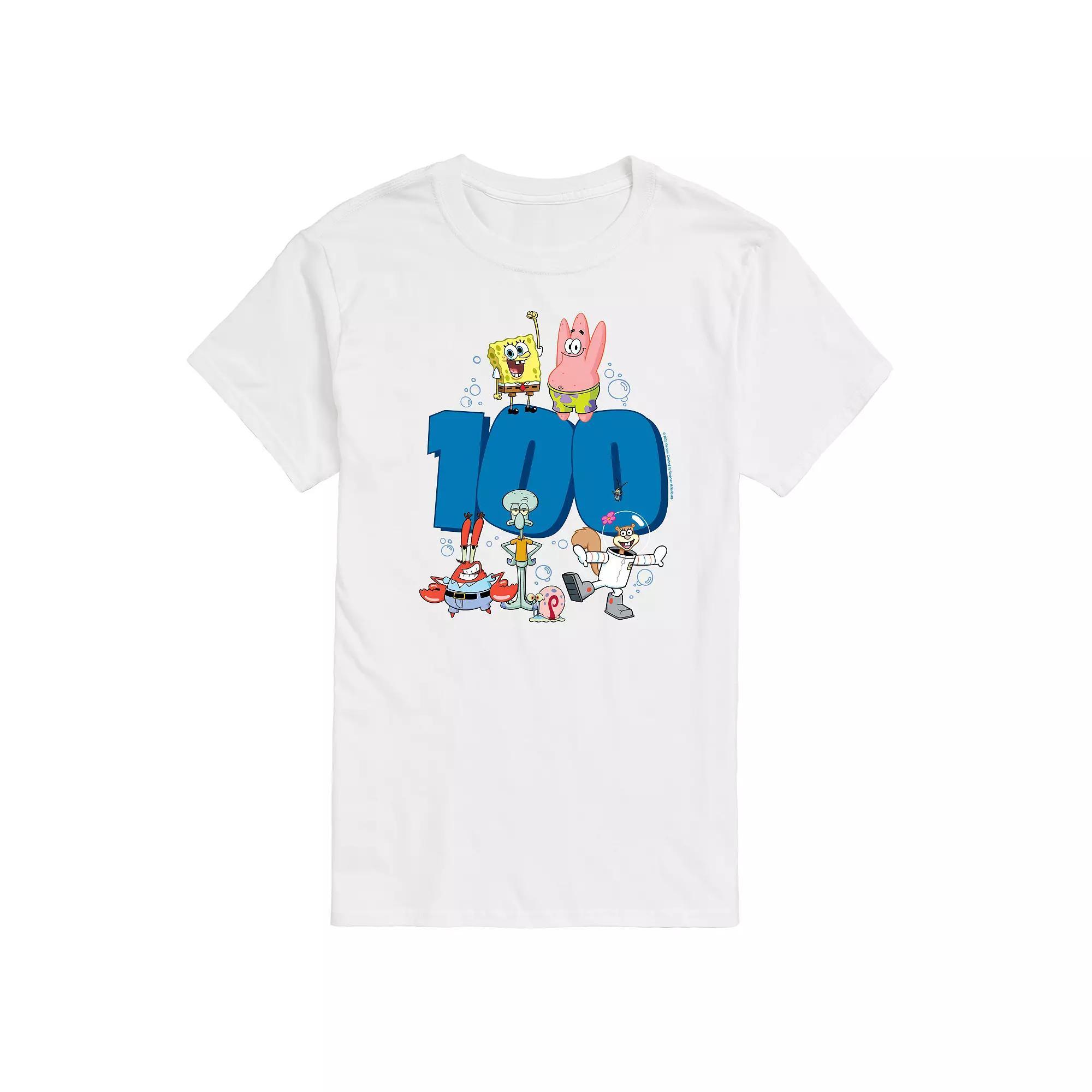 Mens SpongeBob SquarePants 100 Graphic Tee Product Image