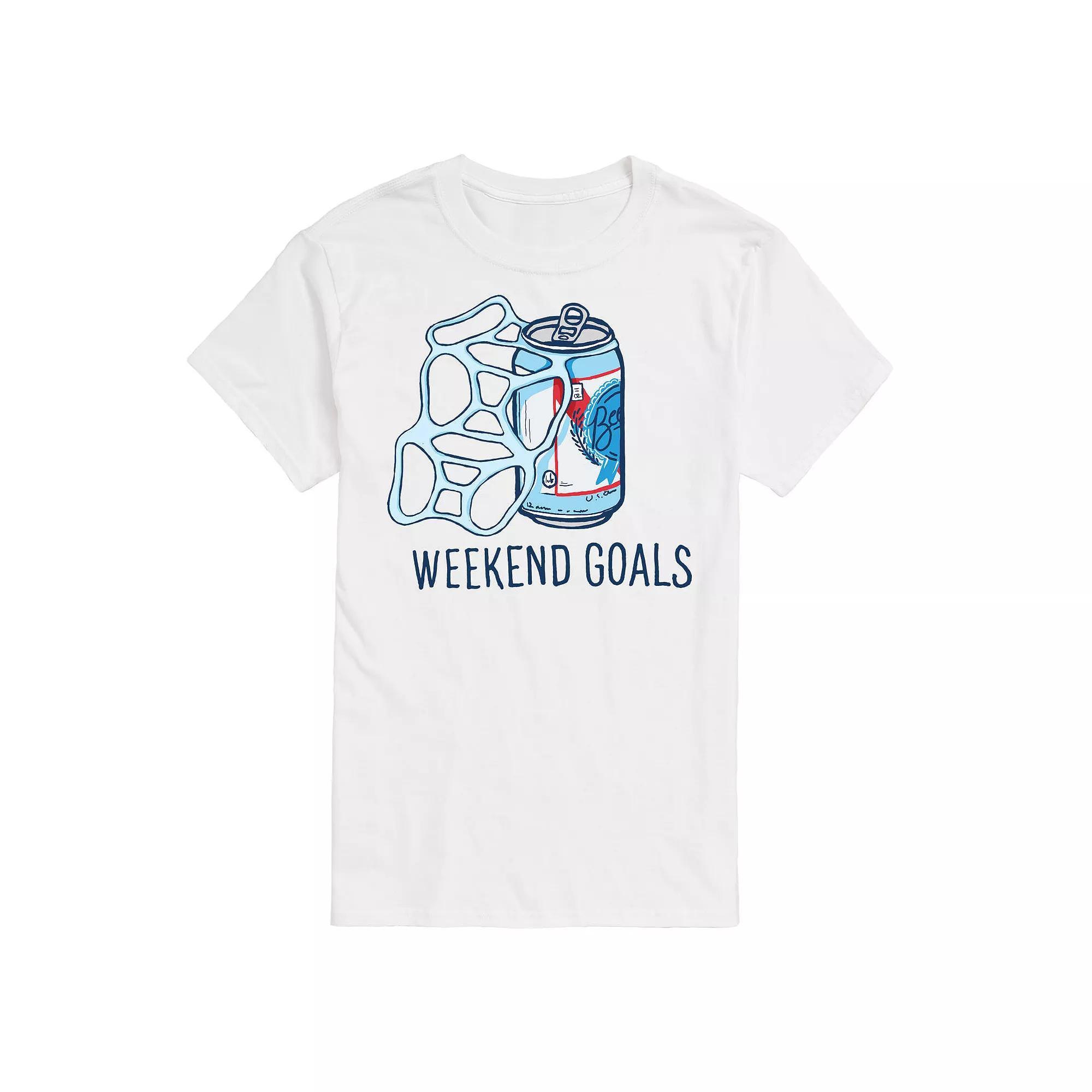 Men's Beer Weekend Goals Tee, Size: XXL, White Product Image