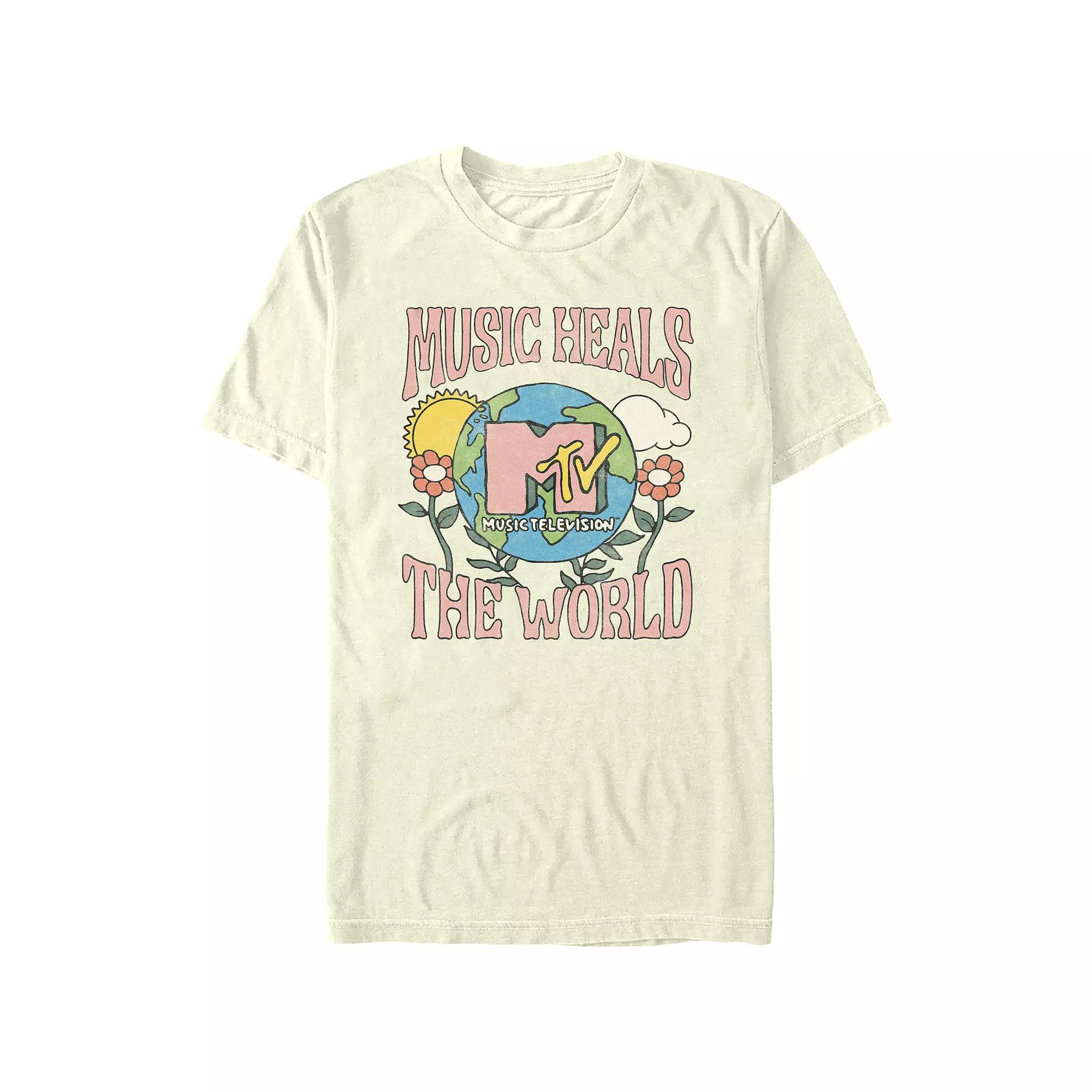 Juniors MTV Music Heals The World Graphic Tee, Womens Product Image