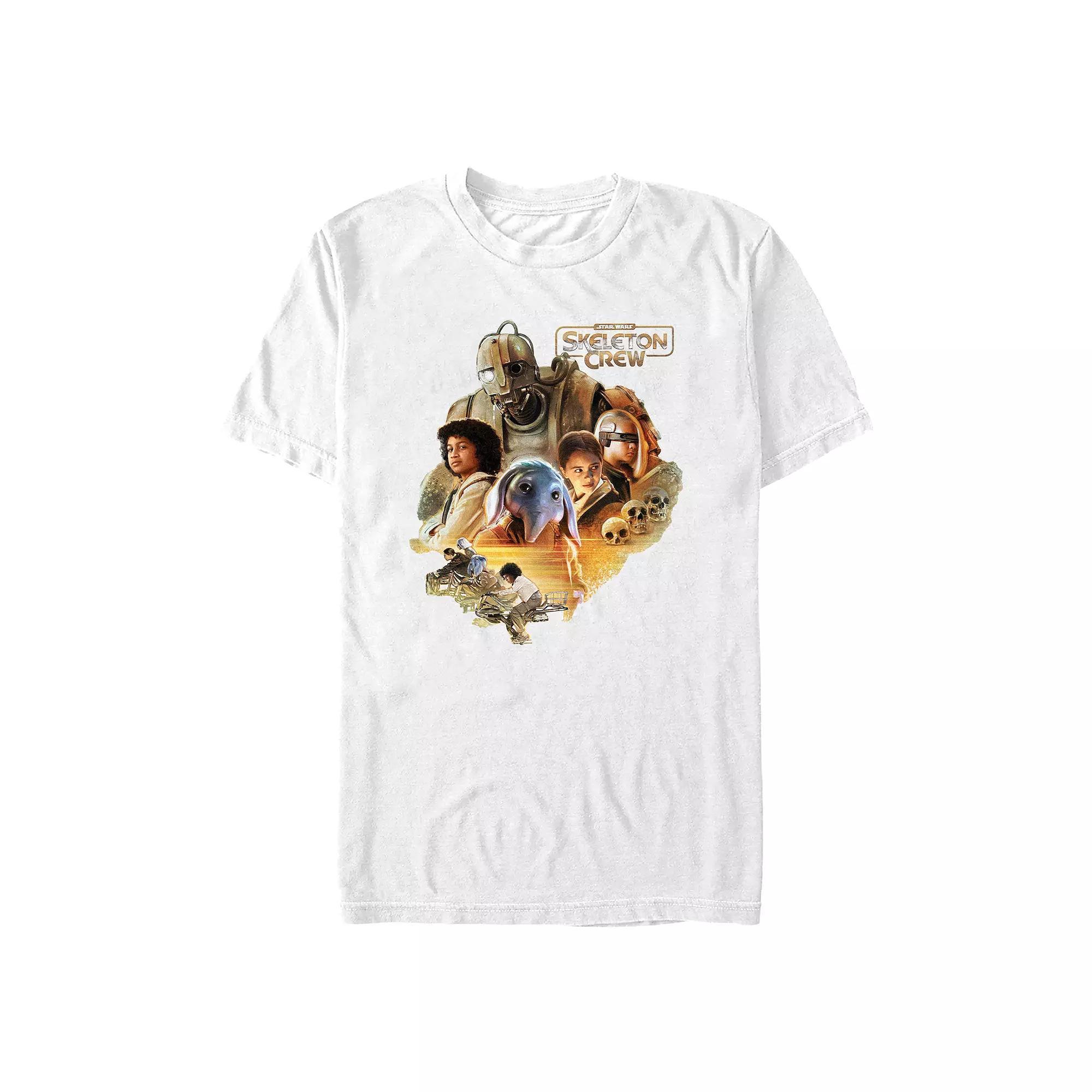 Men's Star Wars Skeleton Crew Characters Group Poster Graphic Tee, Size: XS, White Product Image