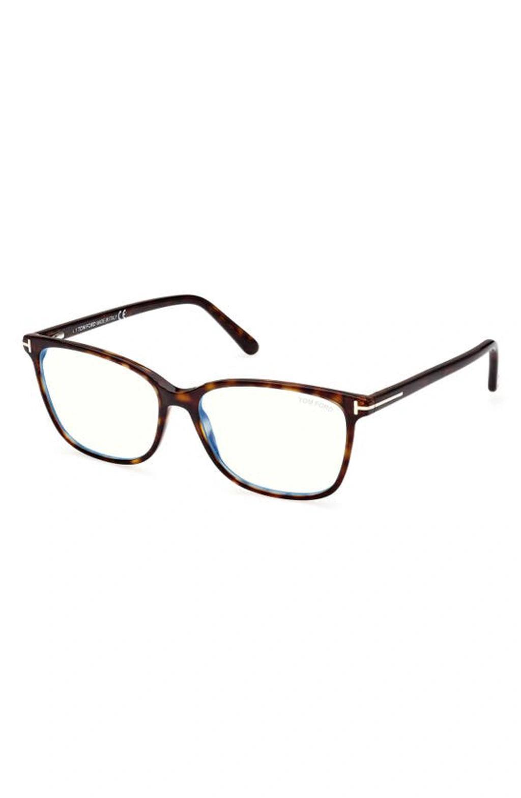 TOM FORD 54mm Square Blue Light Blocking Glasses In Dark Havana Product Image