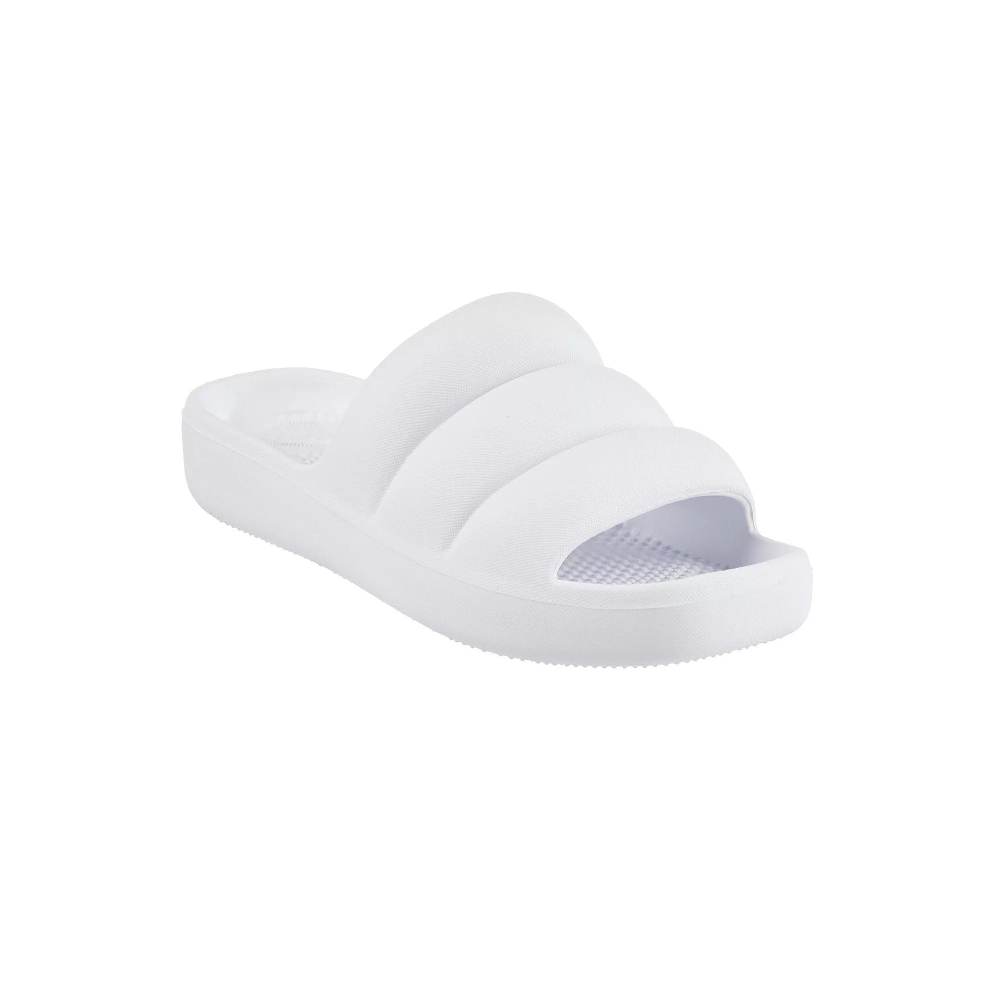 totes Women's Everywear® Molded Puffy Slide Sandals, Size: 8, White Product Image
