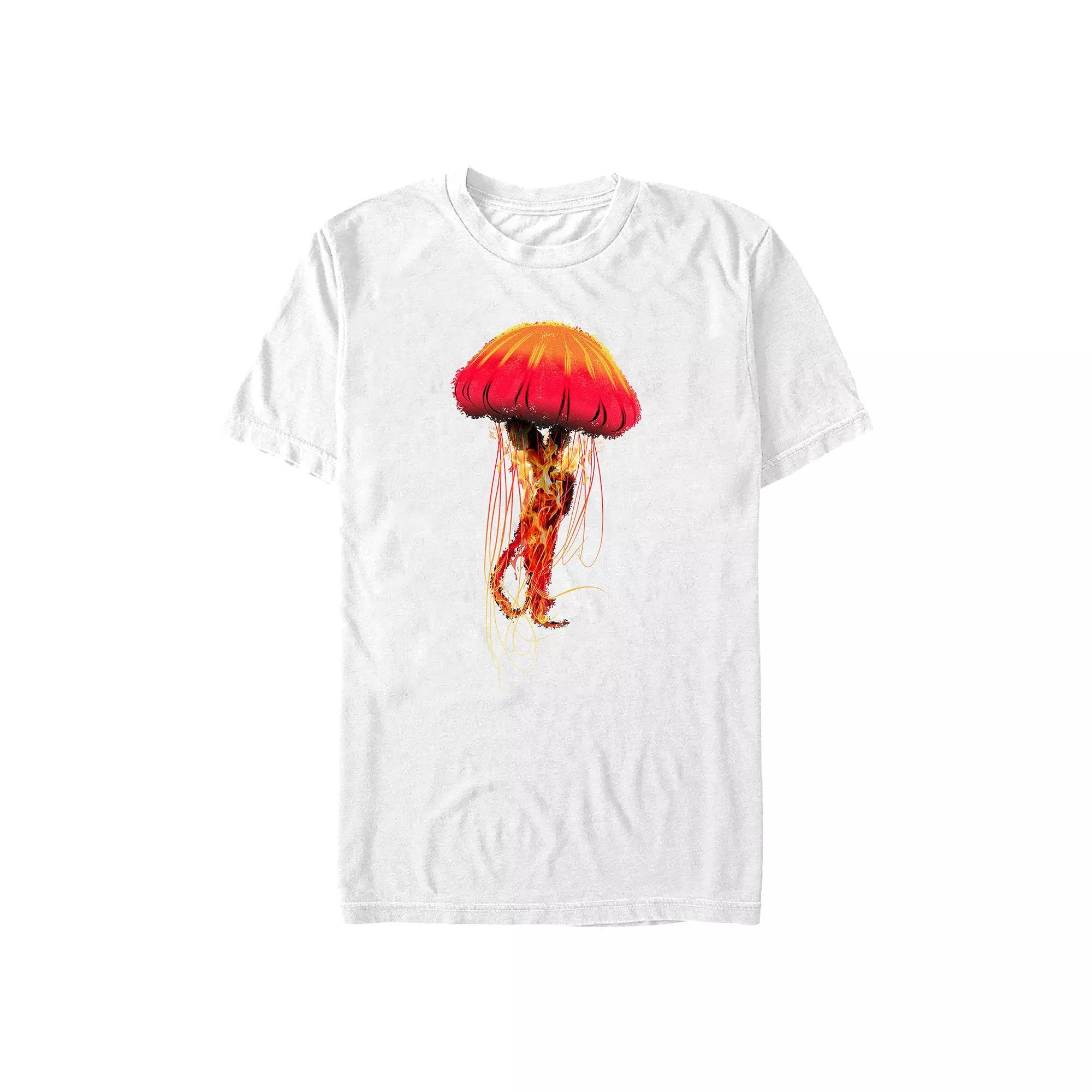 Big & Tall Jellyfish On Fire Graphic Tee, Men's, Size: XXL Tall, White Product Image