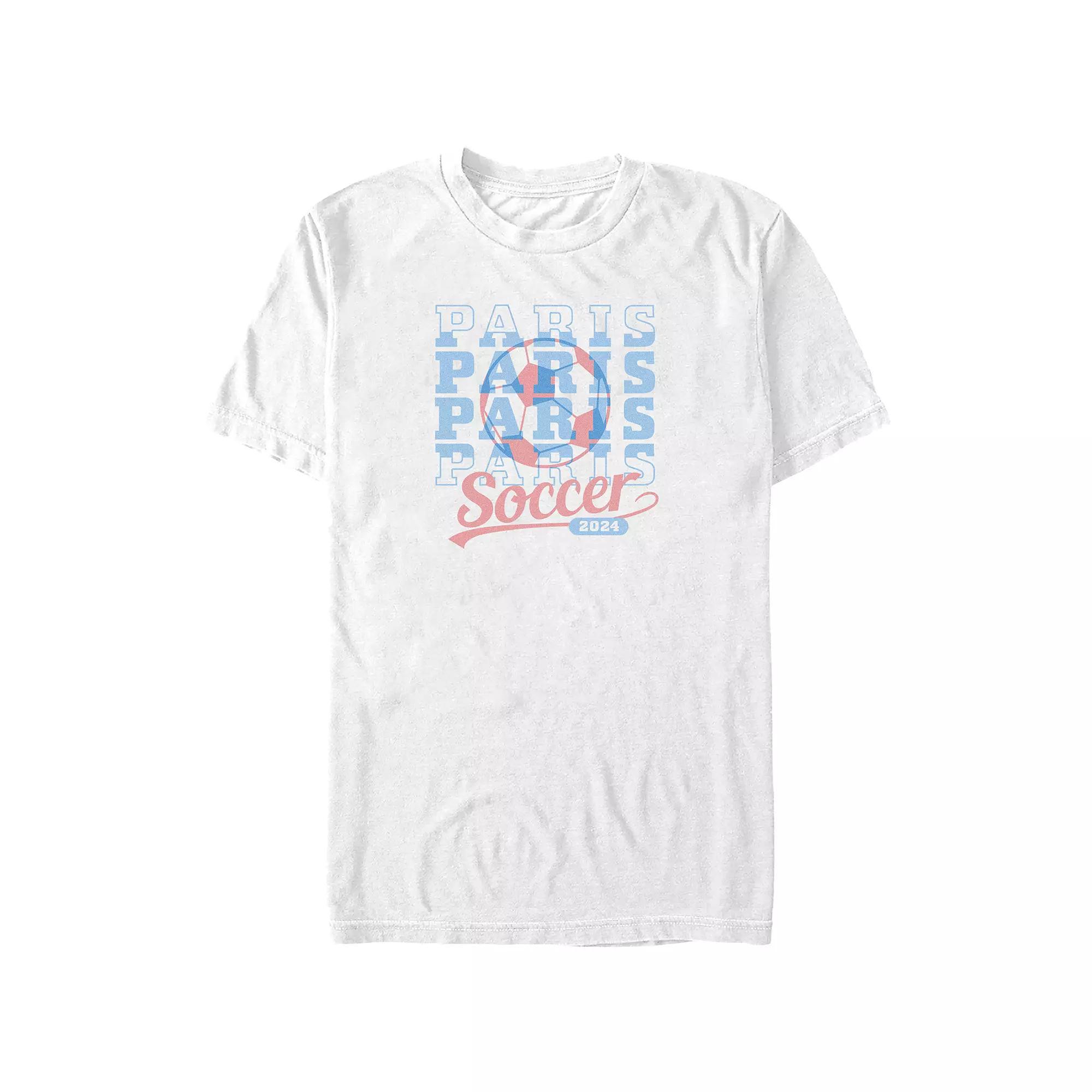 Big & Tall Paris Soccer 2024 Graphic Tee, Men's, Size: 5XB, White Product Image