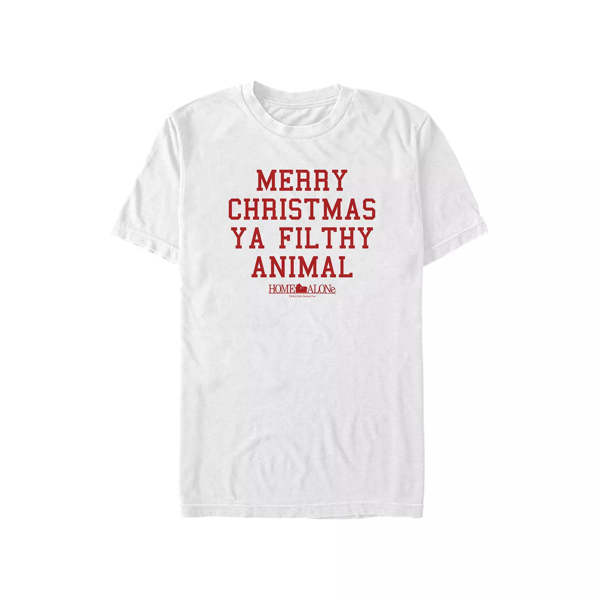 Big & Tall Home Alone Merry Christmas Ya Filthy Animal Graphic Tee, Men's, Size: 4XL, Black Product Image