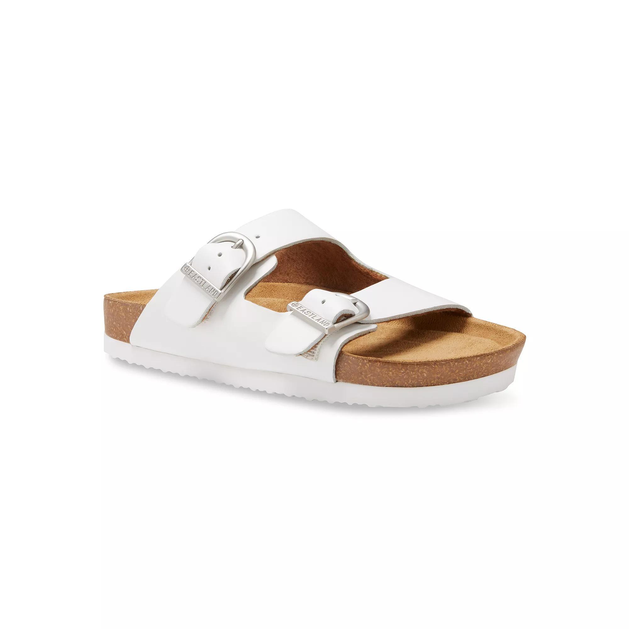 Eastland Cambridge Womens Leather Slide Sandal Green Suede Product Image