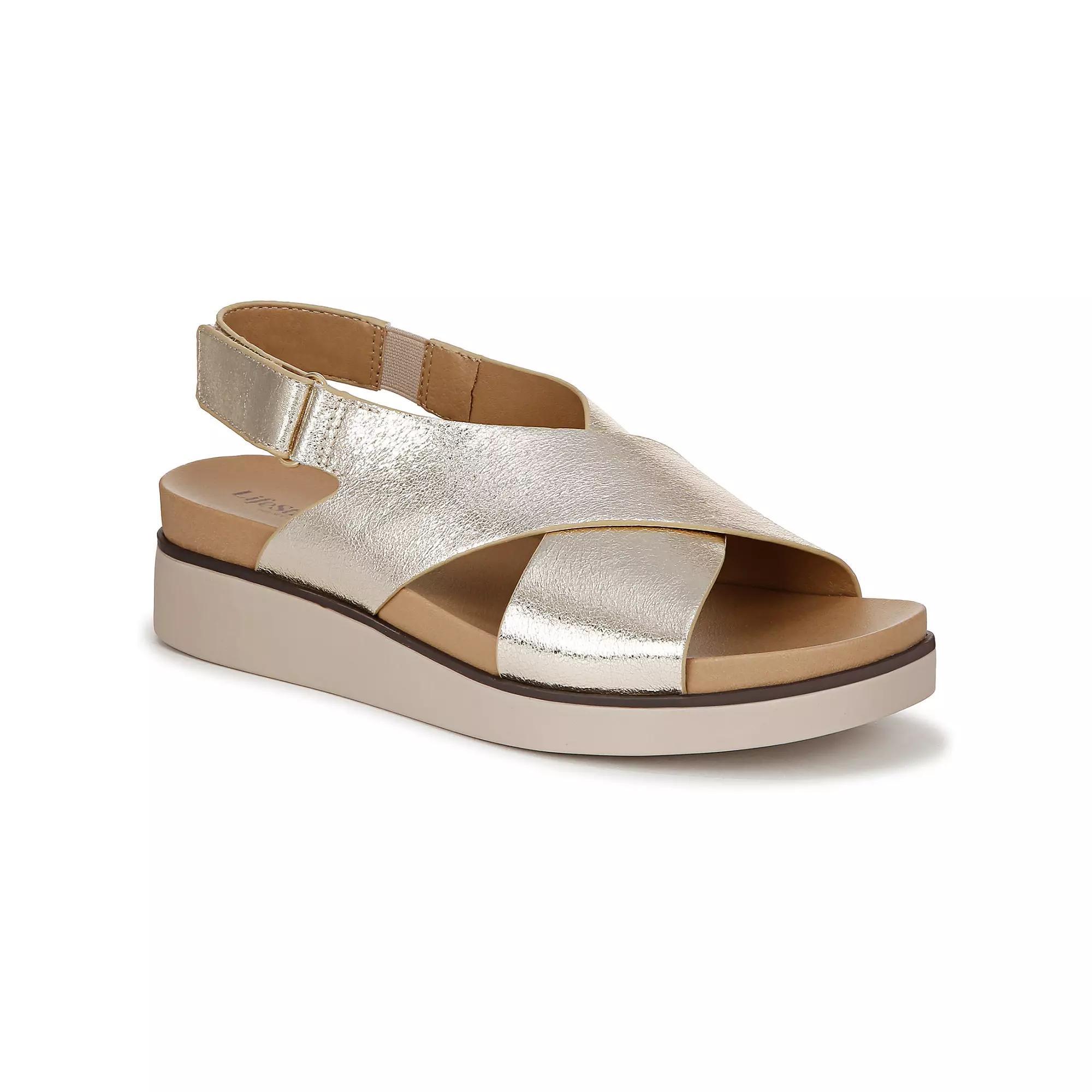 LifeStride Georgina Women's Slingback Sandals, Size: 6.5 Wide, Gold Product Image