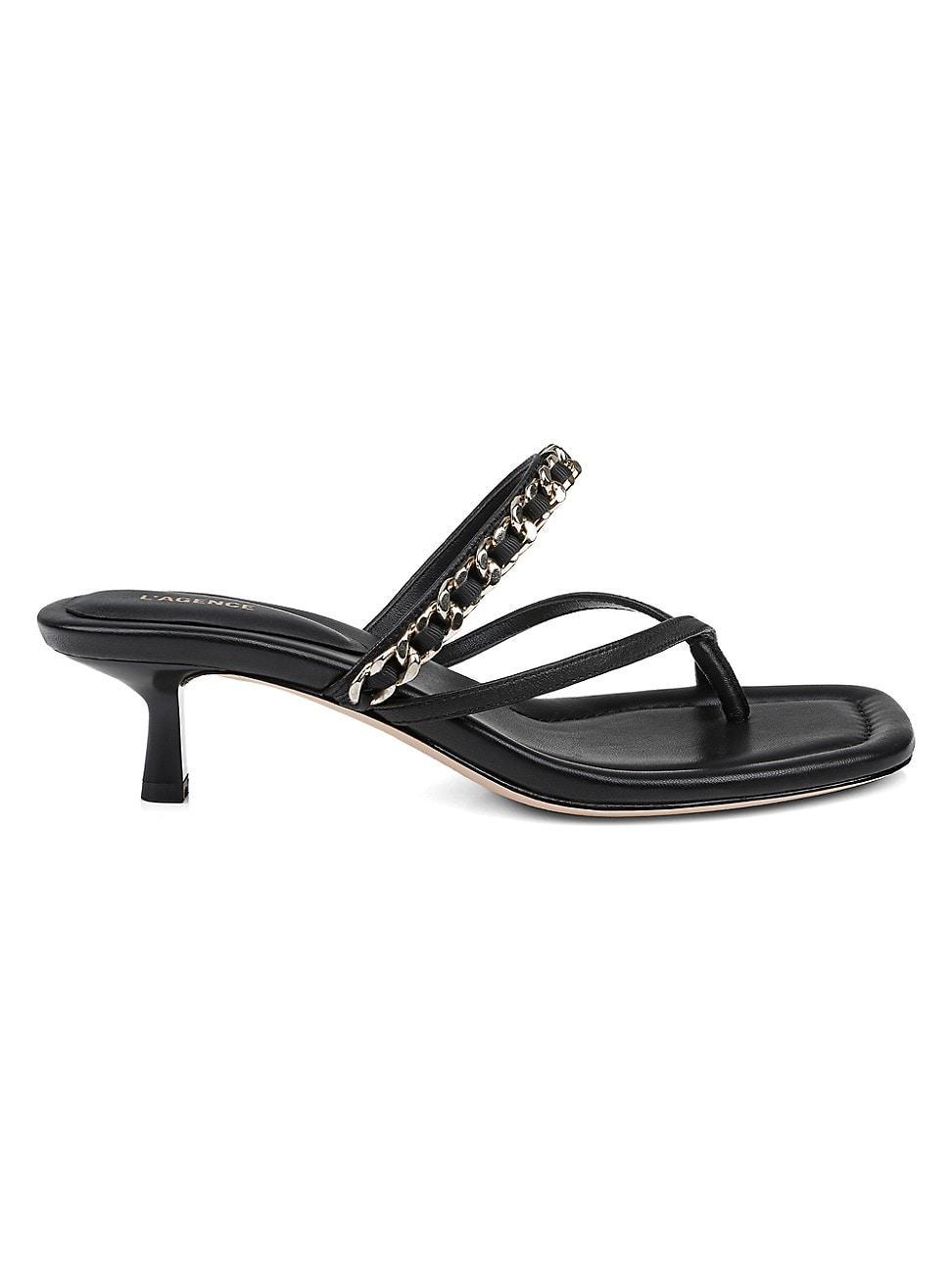 Womens Georgette 40MM Chain-Link Leather Sandals Product Image