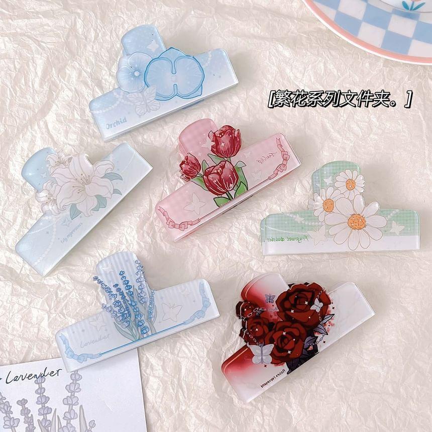 Floral Acrylic Hair Claw Clip (Various Designs) Product Image