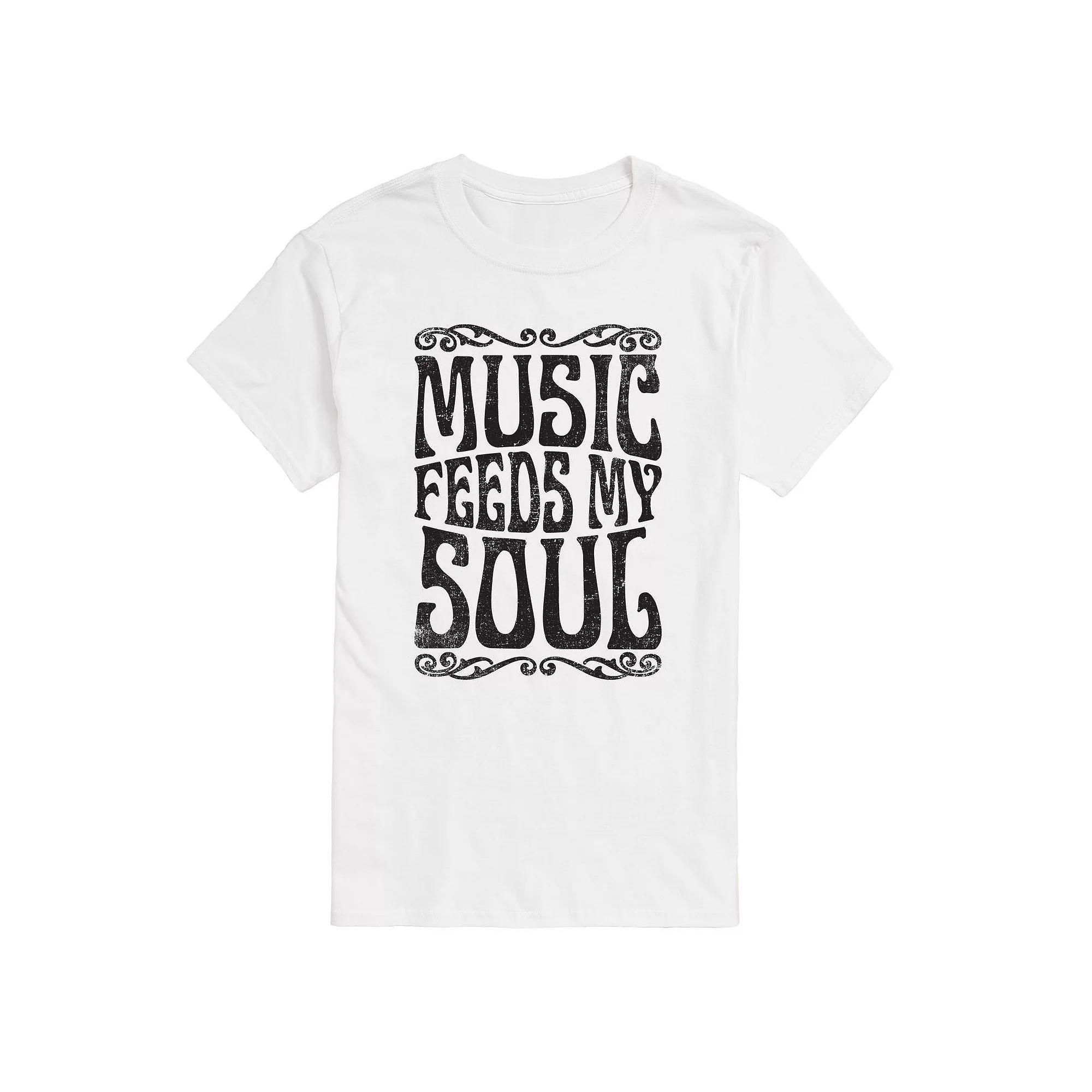 Big & Tall Music Feeds My Soul Tee, Men's, Size: 5XB, White Product Image