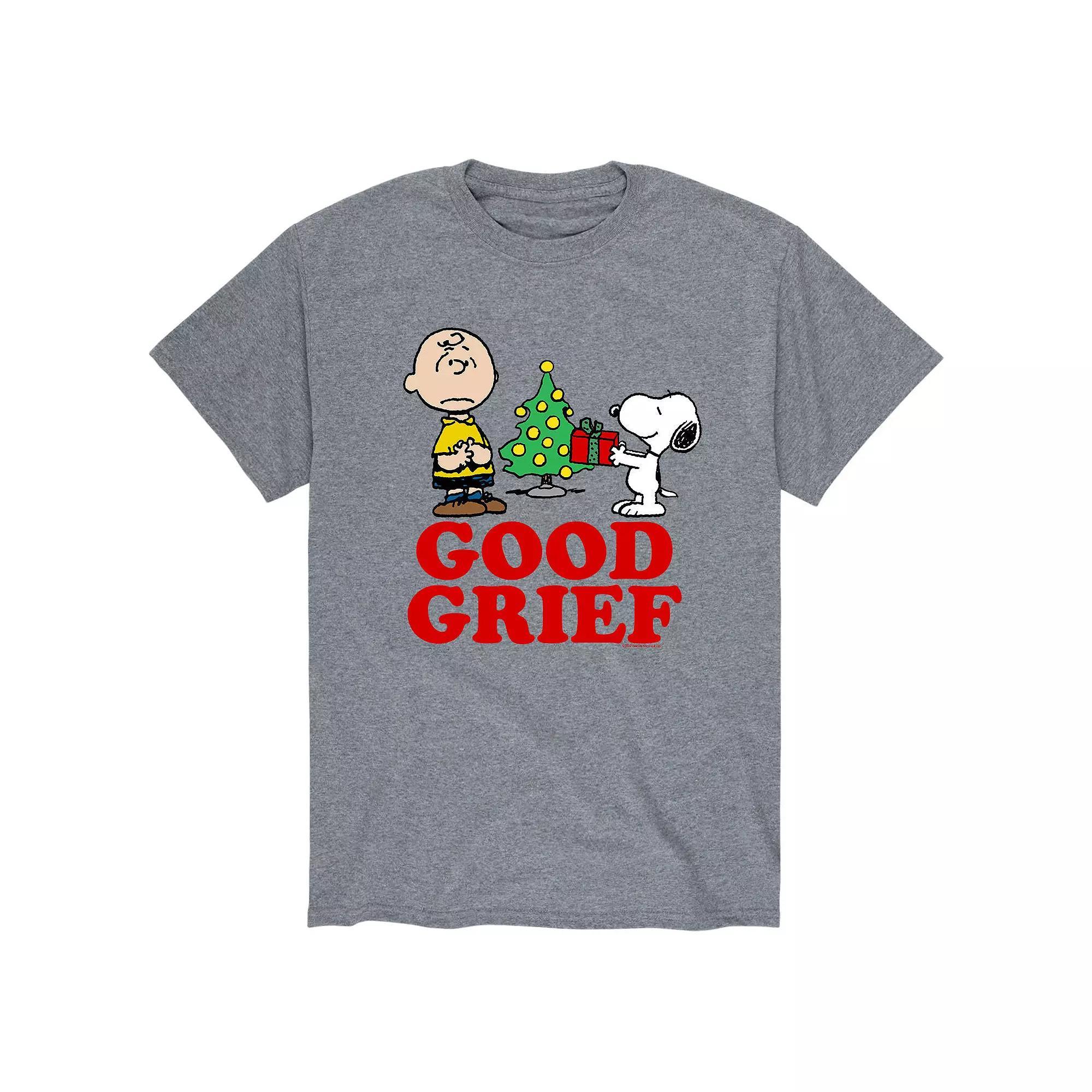Mens Peanuts Good Grief Tee Athletic Grey Product Image