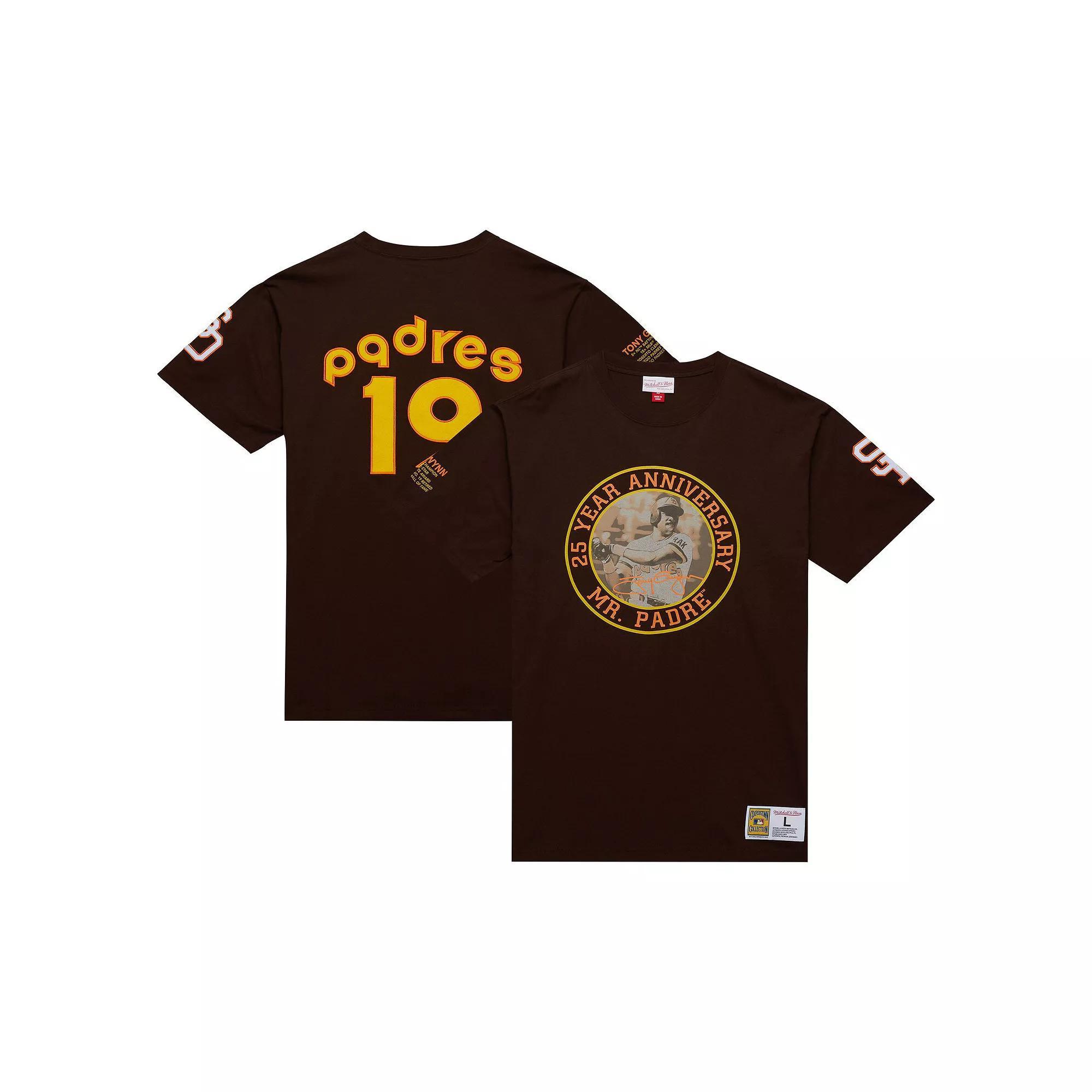 Men's Mitchell & Ness Tony Gwynn Brown San Diego Padres Legends Photo Real T-Shirt, Size: Small Product Image