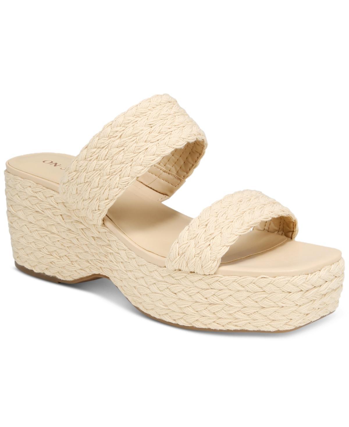 On 34th Womens Norina Woven Two Band Wedge Sandals, Created for Macys Product Image
