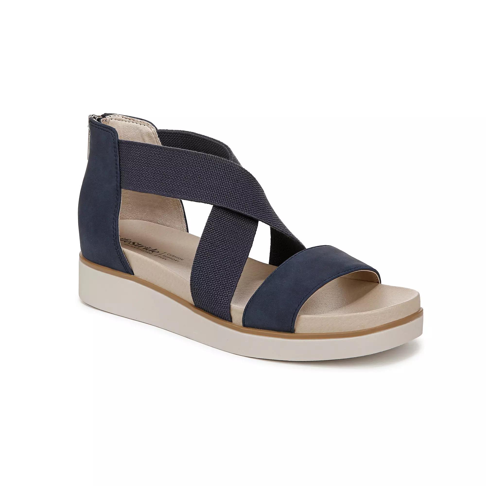 LifeStride Giselle Women's Strappy Platform Sandals, Size: 11 Wide, Lux Blue Product Image