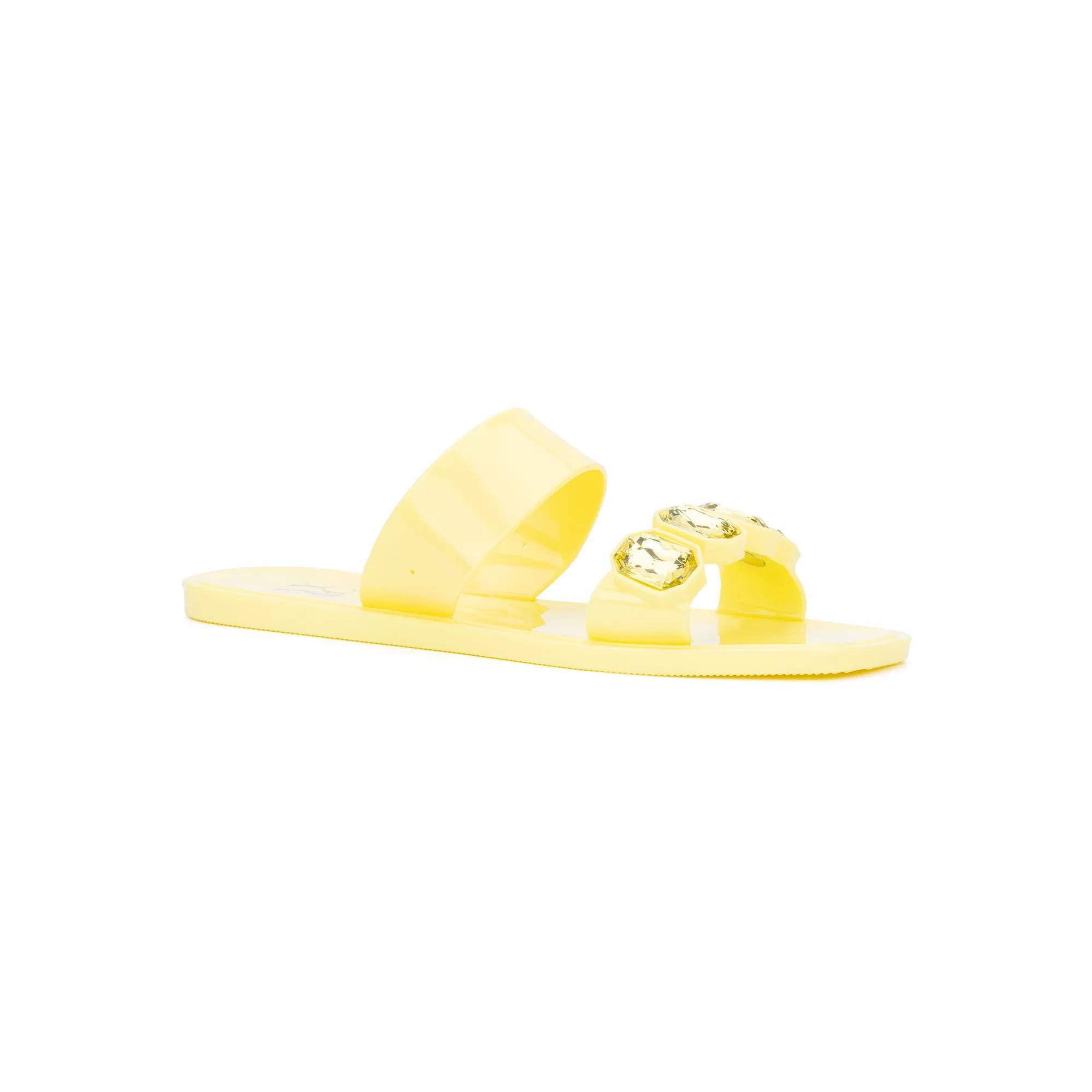 New York & Company Chantelle Womens Gem Jelly Slide Sandals Product Image