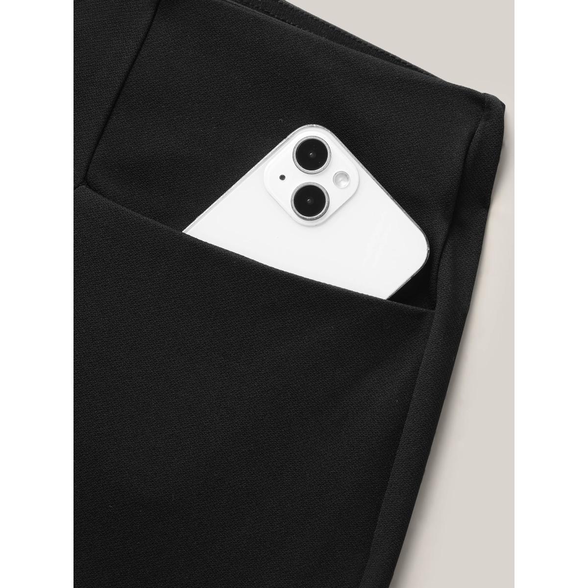 Plus Size Stretch Woven Wide-Leg Pull-On Pants Women Black At the Office Wide Leg Mid Rise Work Pants BloomChic 10/M Product Image