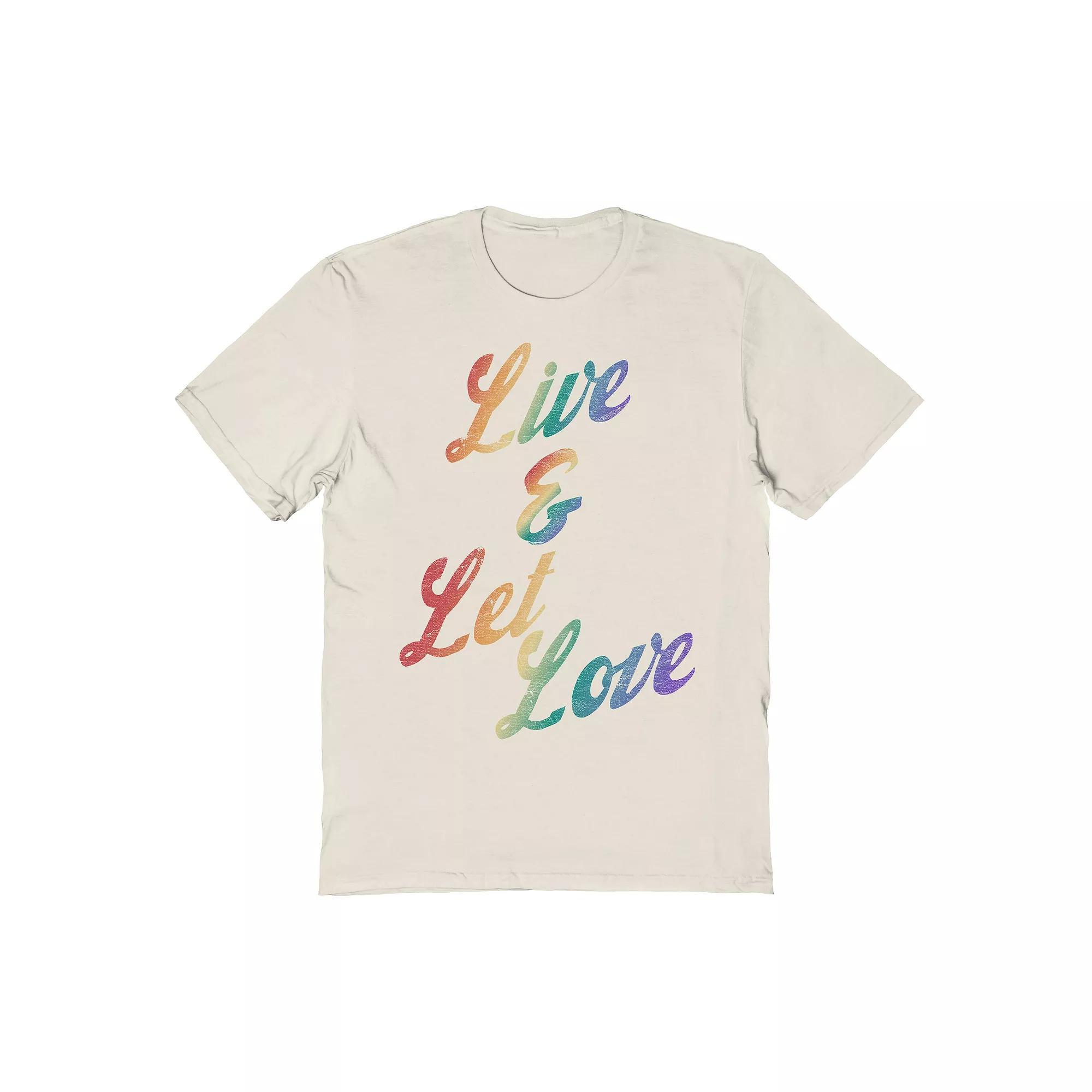Men's COLAB89 by Threadless Live Let Love Pride Graphic Tee, Size: Small, Natural Product Image