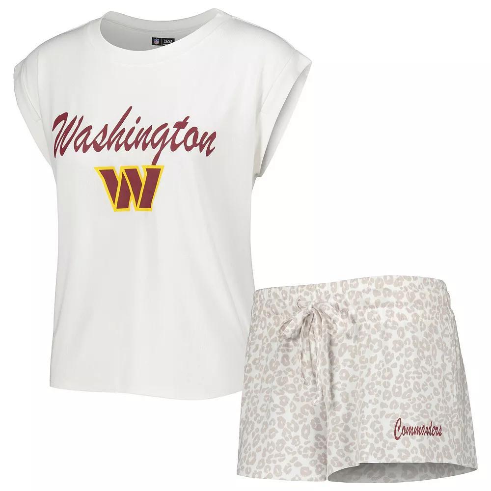 Women's Concepts Sport White/Cream Washington Commanders Montana Knit T-Shirt & Shorts Sleep Set, Size: XL, Wft White Product Image