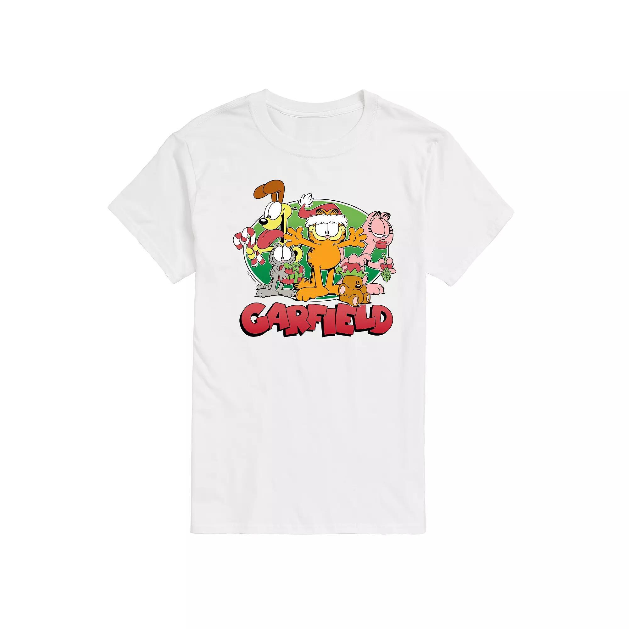 Big & Tall Garfield Christmas Group Graphic Tee, Mens Product Image