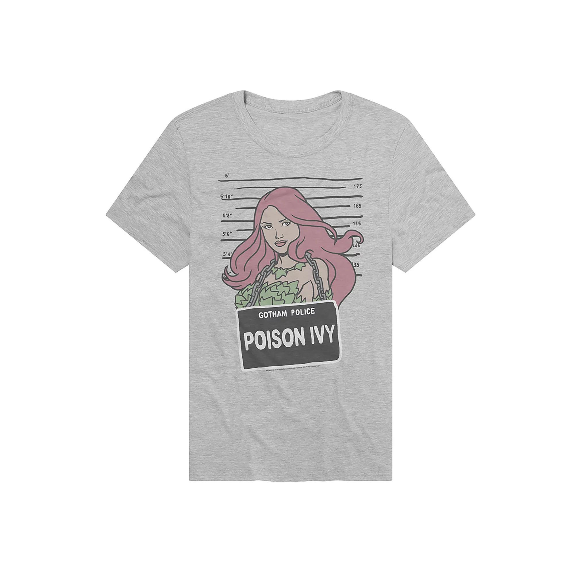Men's DC Comics Batman Gotham Police Poison Ivy Mugshot Graphic Tee, Size: XXL, Athletic Grey Product Image