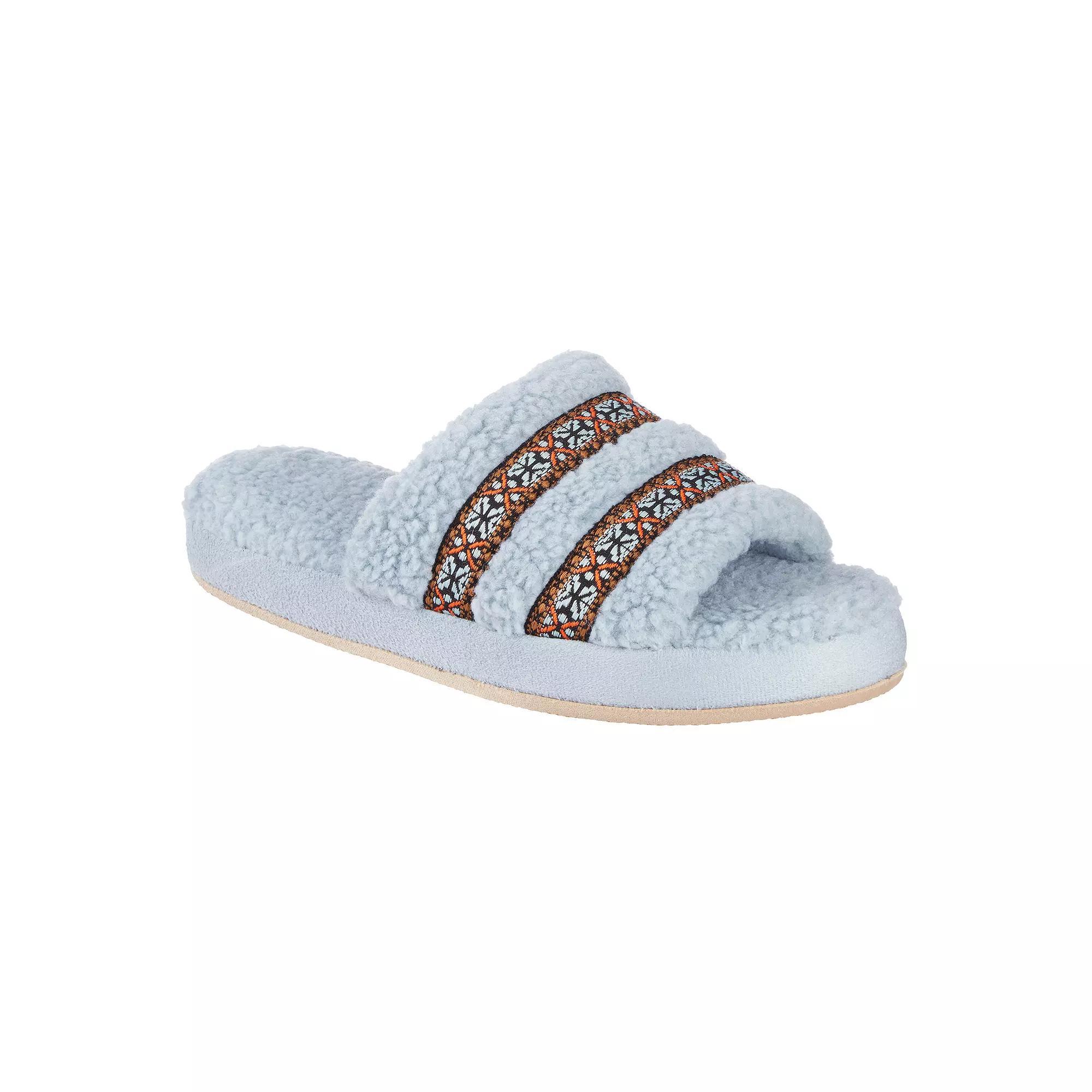 isotoner Clara Memory Foam Women's Slide Slippers, Size: Medium, White Product Image
